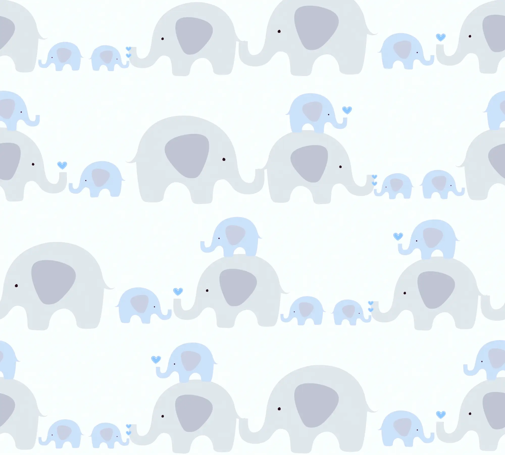 Kinderzimmertapete Elefanten Blau Wei脽