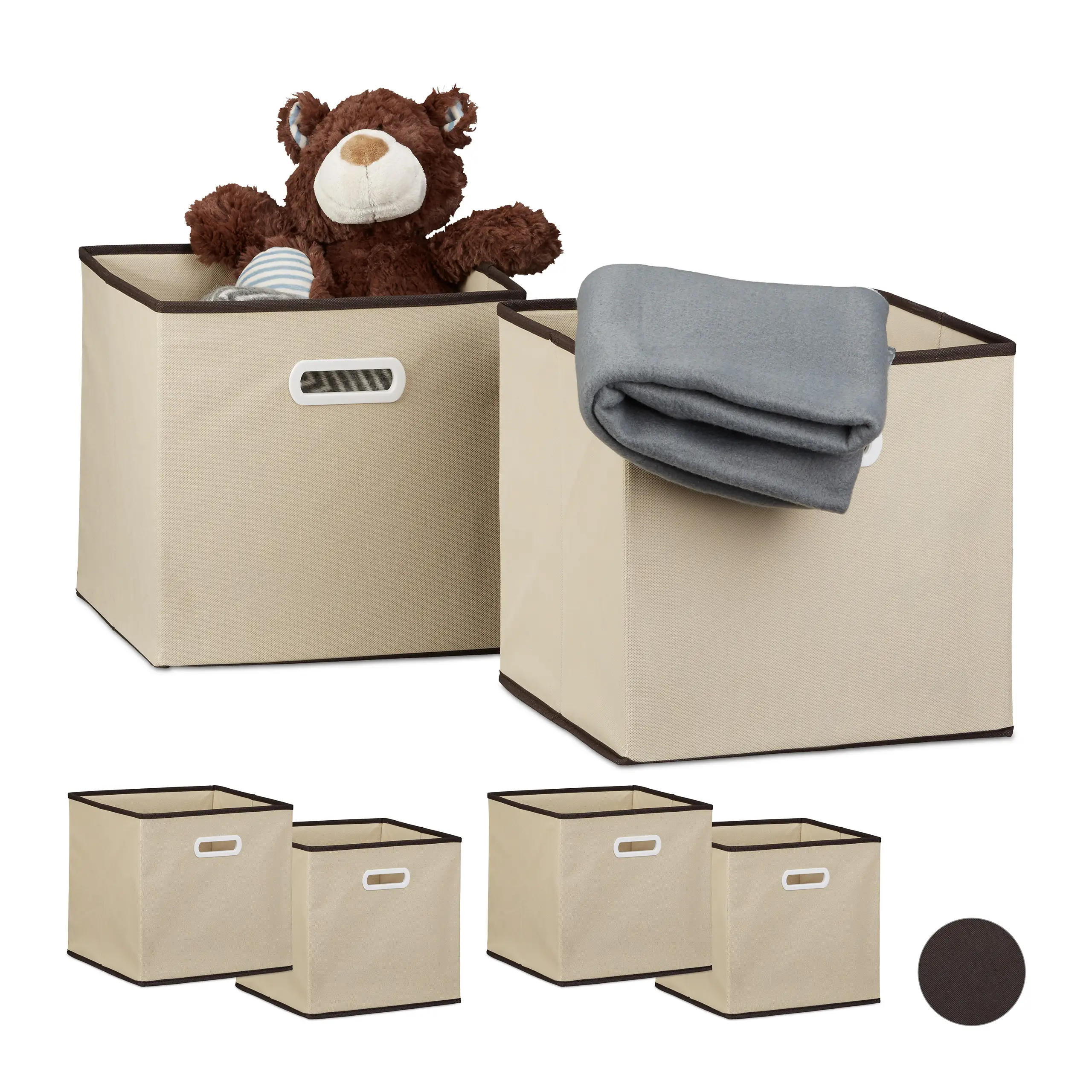 6 x Faltbox beige