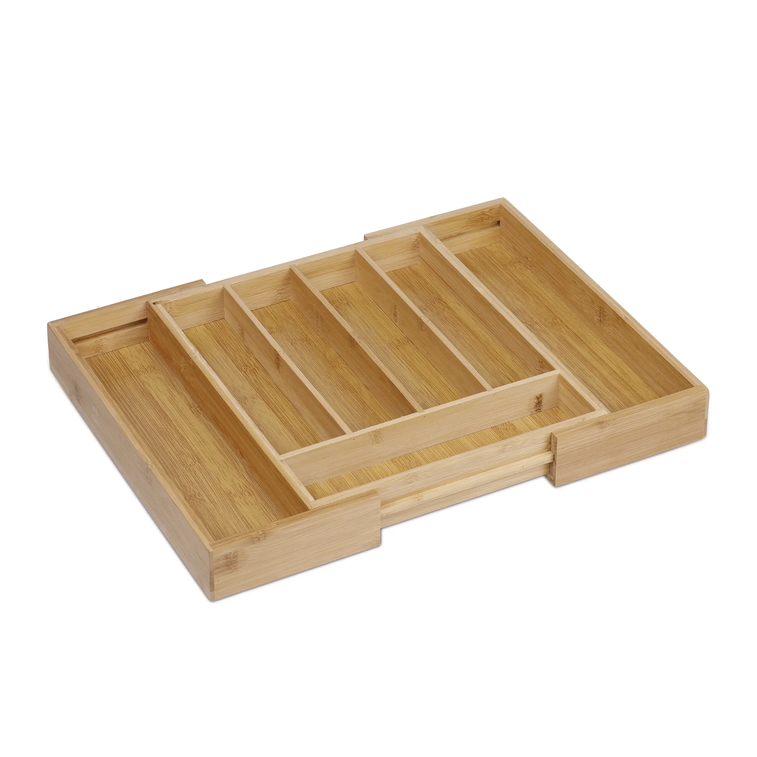 Besteckkasten Bambus ausziehbar | Küchenschrank-Organizer
