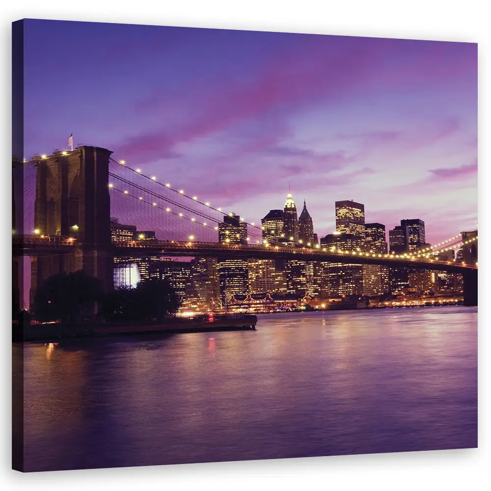 Leinwandbilder New York City Bridge Lila