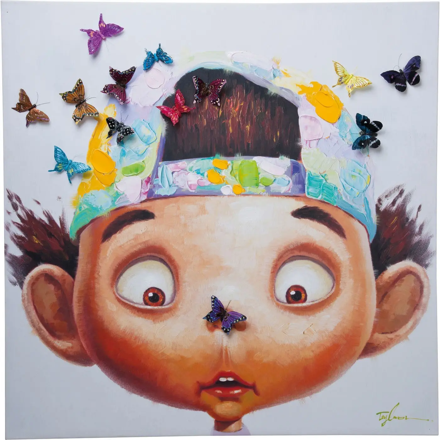 Boy Bild with Touched Butterflies