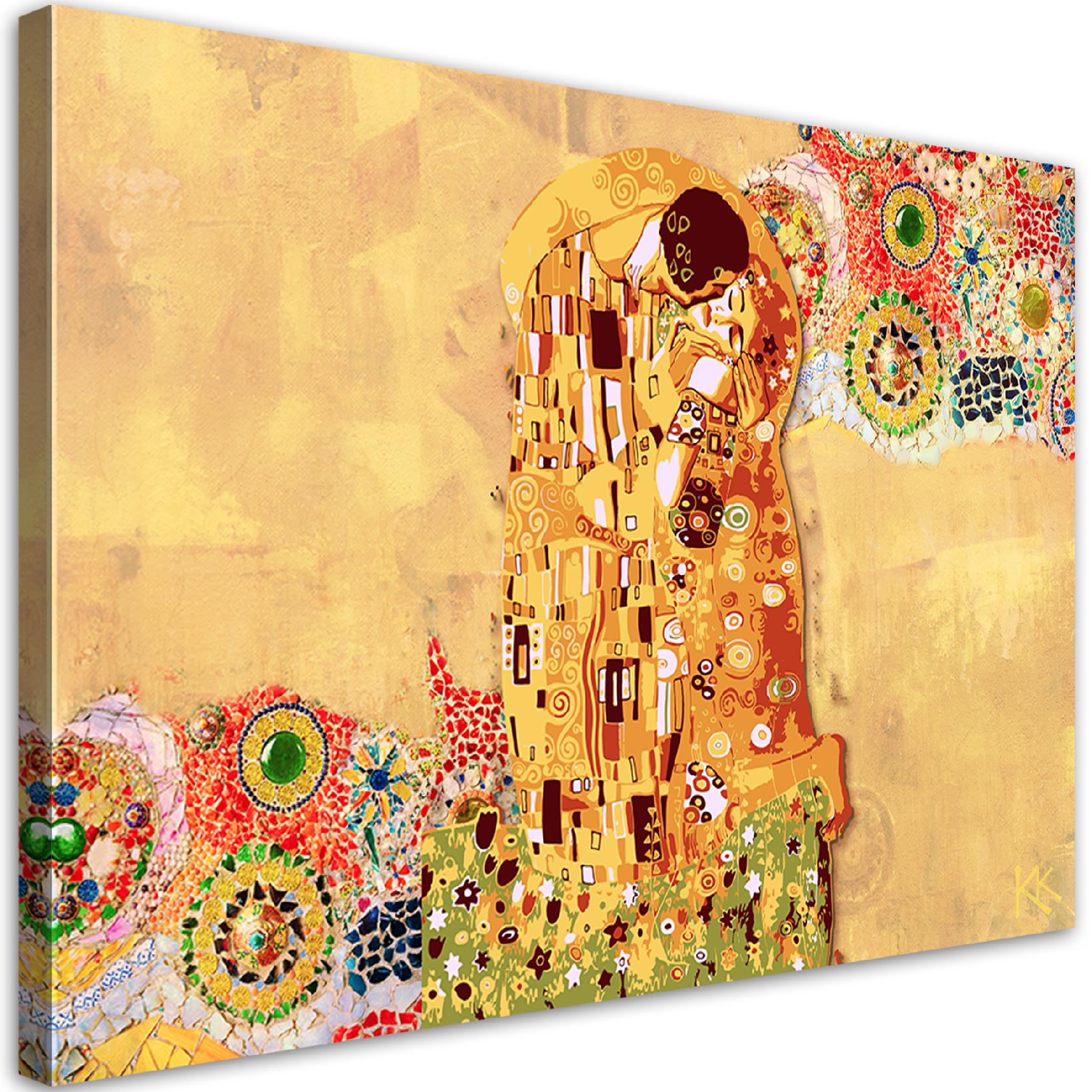 Flûte à Champagne Décorée Klimt 'Erfüllung' - 24 Cm, Or Véritable, Emballage Tube Cadeau, Pour Collectionneurs Et Amateurs D'art