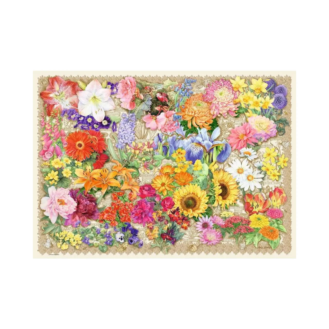 Puzzle Teile Blumen 1000