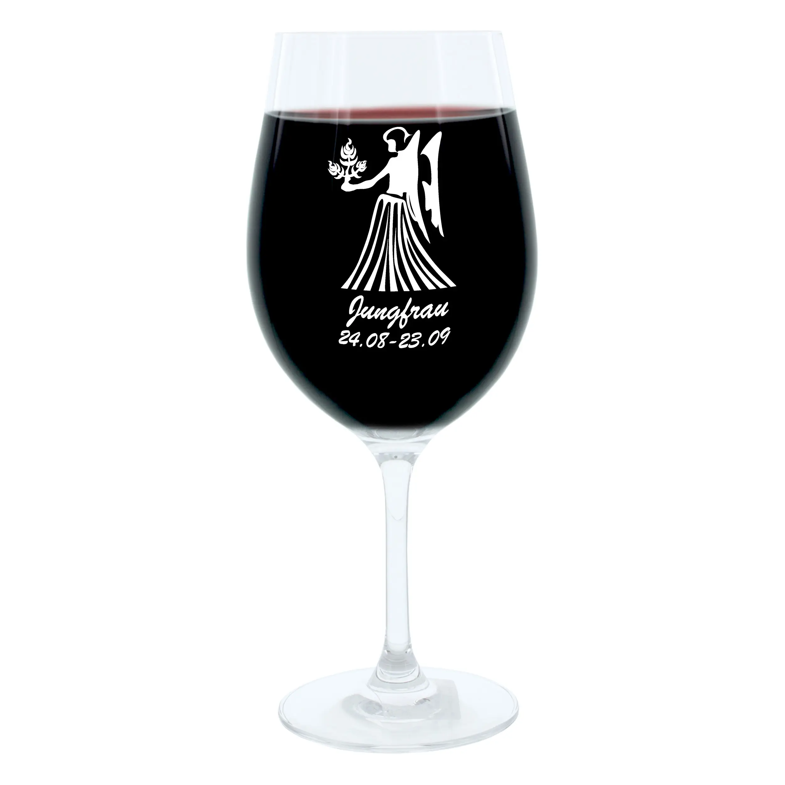 Sternzeichen Jungfrau Gravur-Weinglas