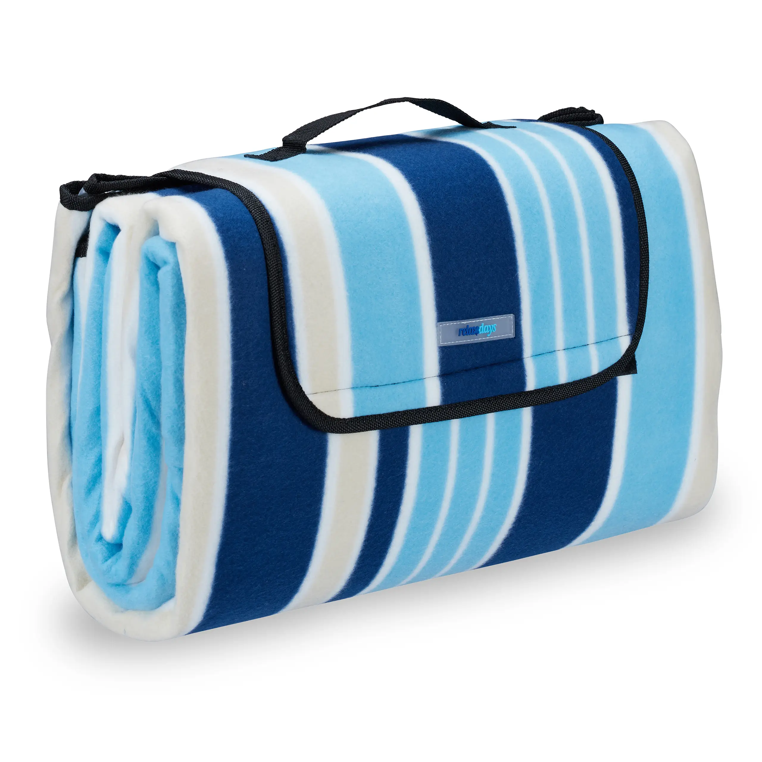 Picknickdecke blau-weiße Streifen | Kuscheldecken
