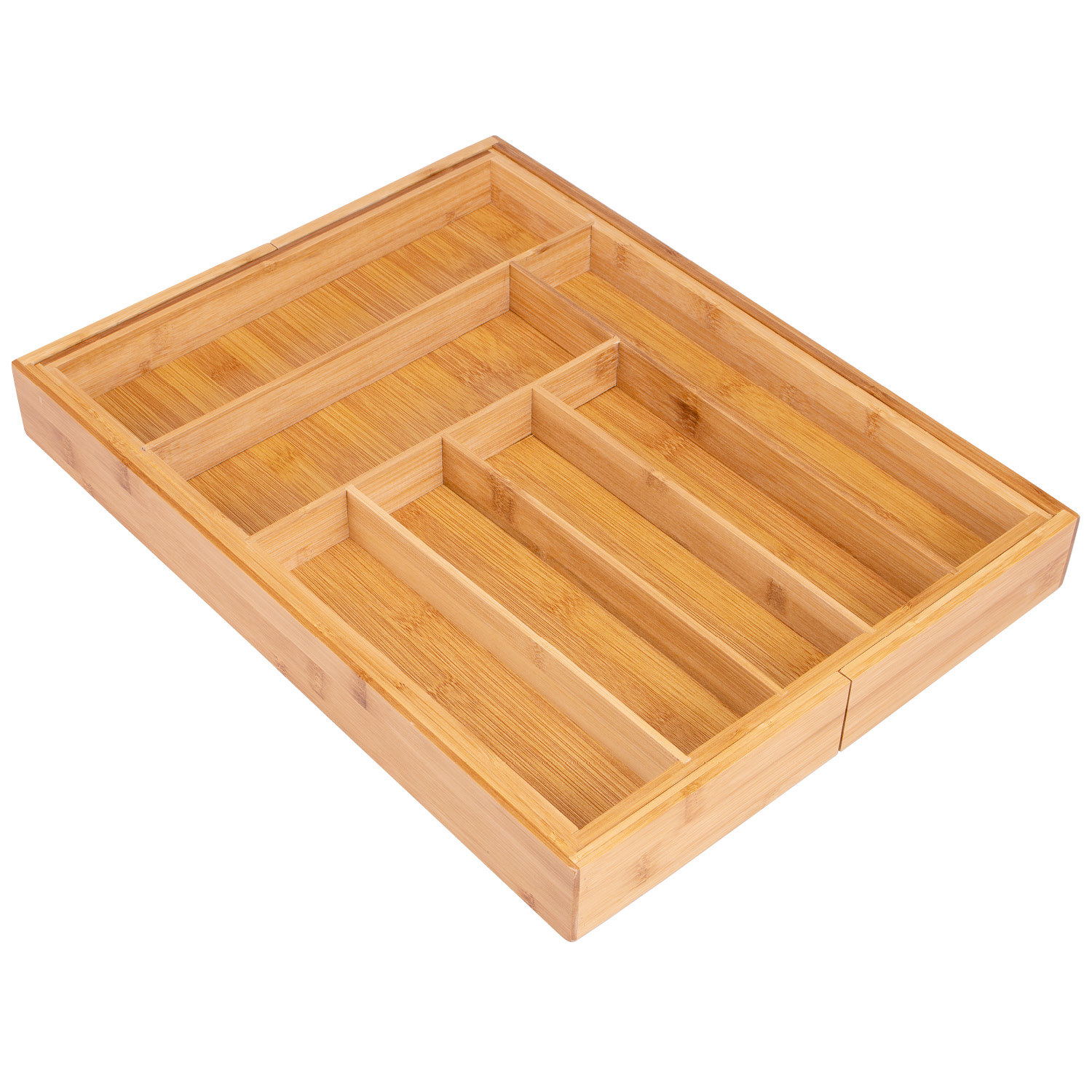Relaxdays Cubertero, 4 Compartimentos, Organizador Cajones, Bandeja Cubiertos, Trenzado, 1 Ud Pp 45x26x36 Cm Blanco 49832889