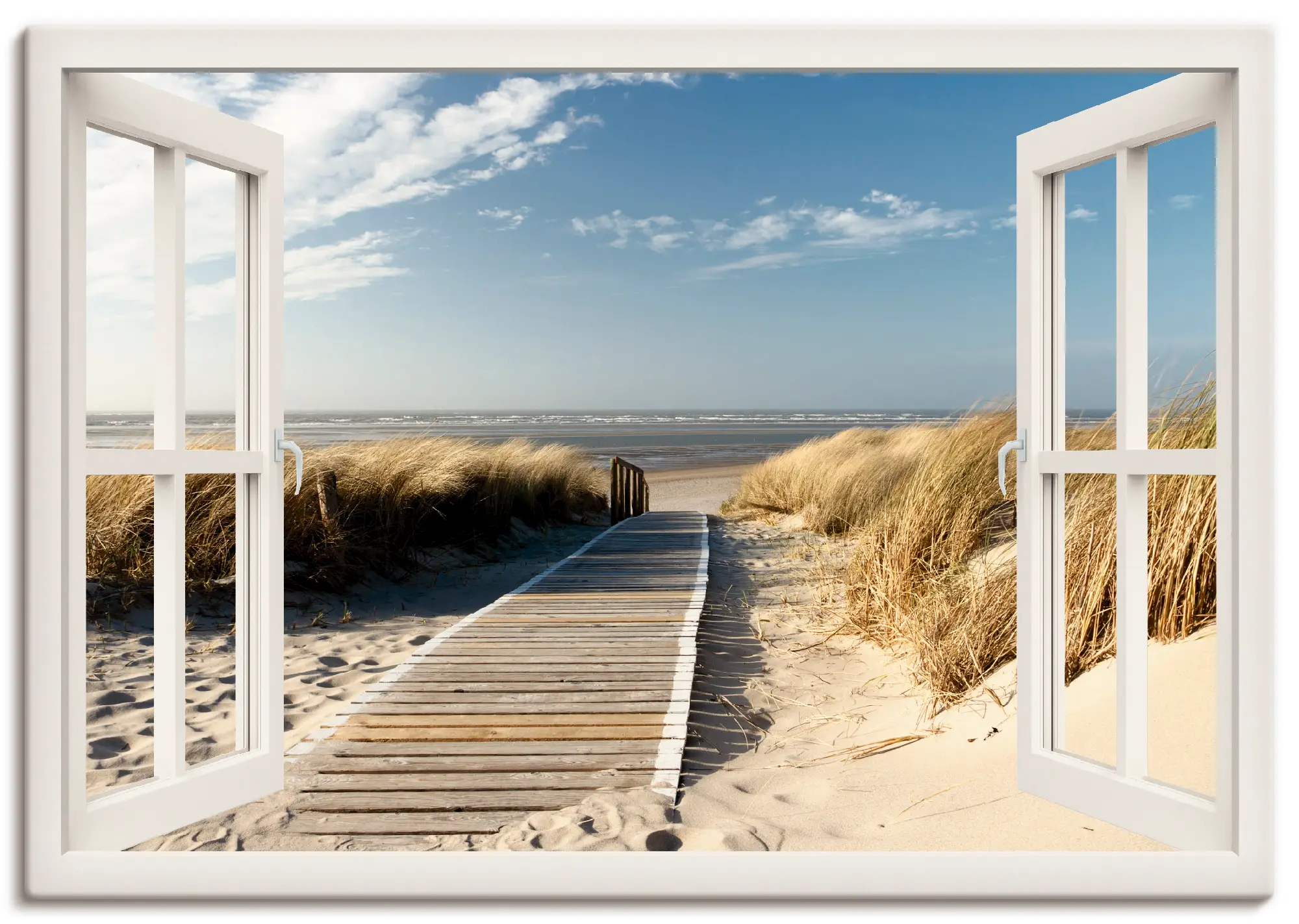 Leinwandbild Fenster Langeoog Strand