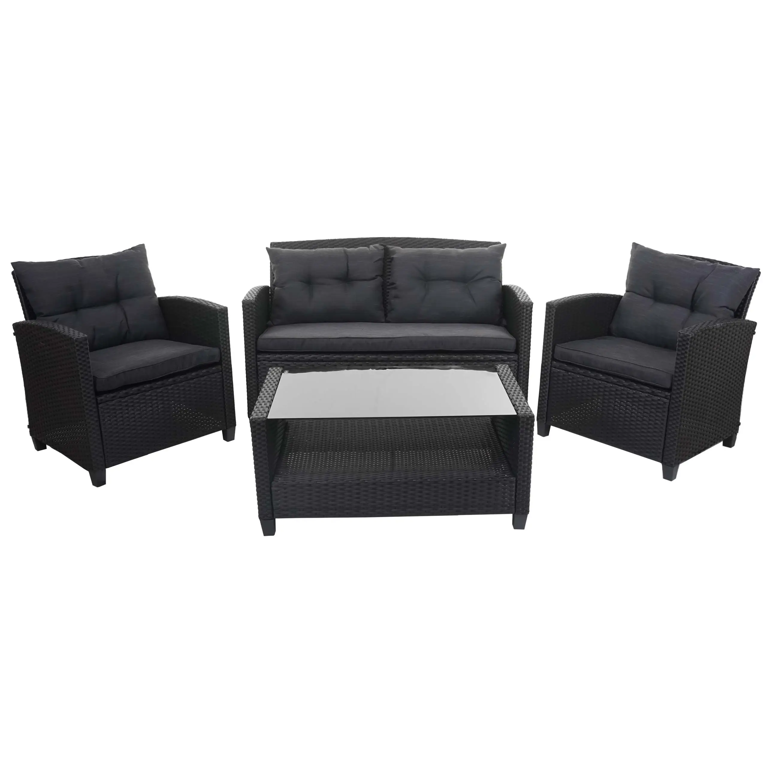 HWC-F10 Poly-Rattan XXL (4-tlg) Garnitur