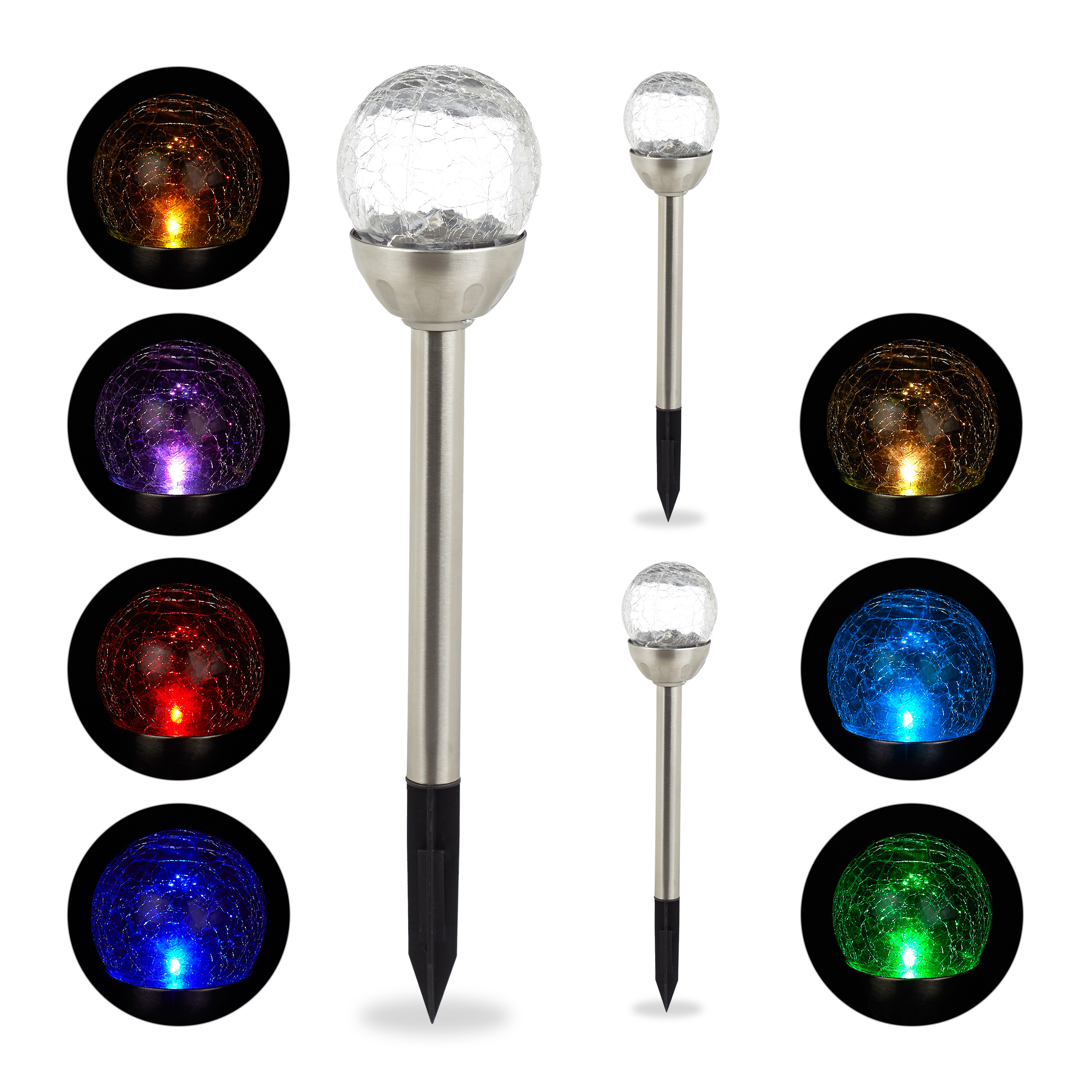 3er Set Garten Solarlampen Farbwechsel kaufen home24
