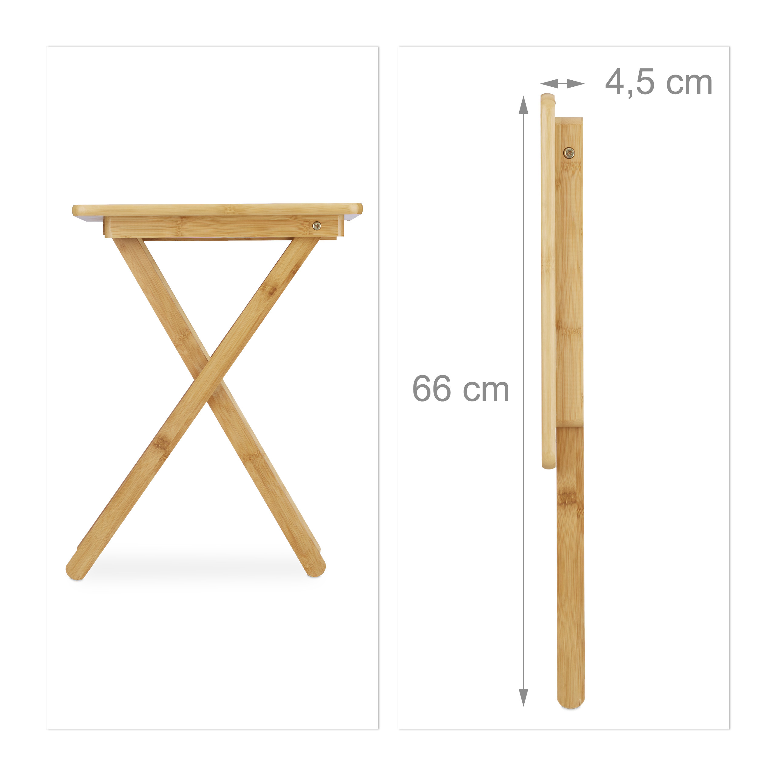 Vierkante bijzettafel voor de tuin 45x45 cm in bamboe Jamaik