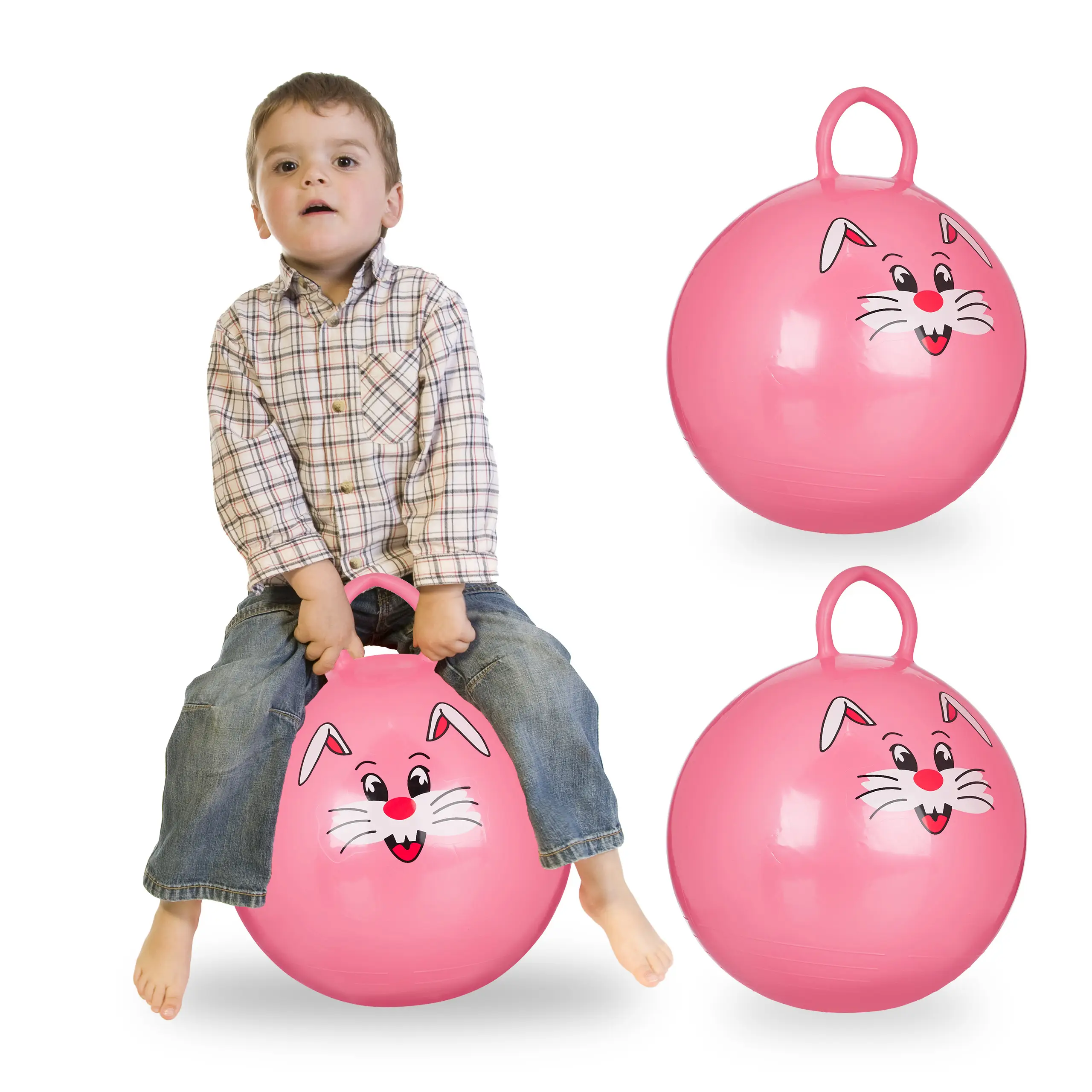3 x H眉pfball Kinder pink | Schaukeltiere & Schaukelpferde