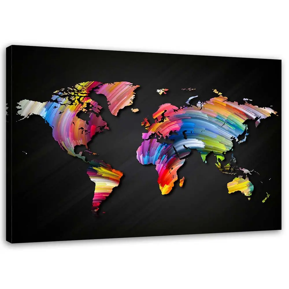 Bild auf leinwand Bunte Weltkarte