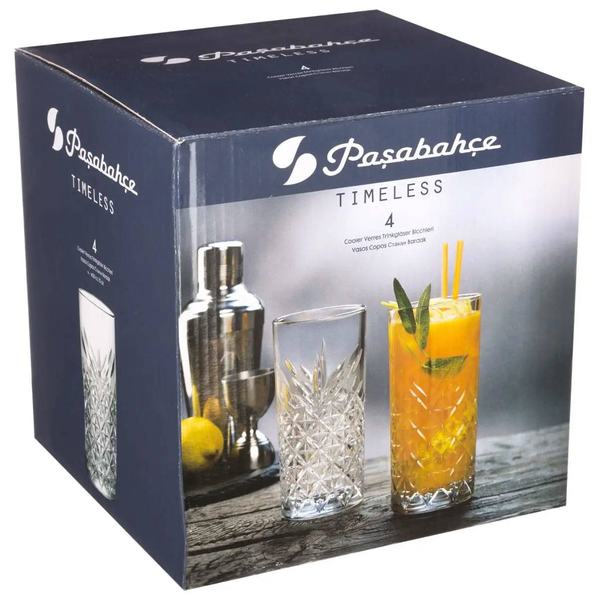 Godinger Highball-Gläser – 4er-Set, Acryl, Bruchsicher – 538,6 Ml, Lavendel-Design