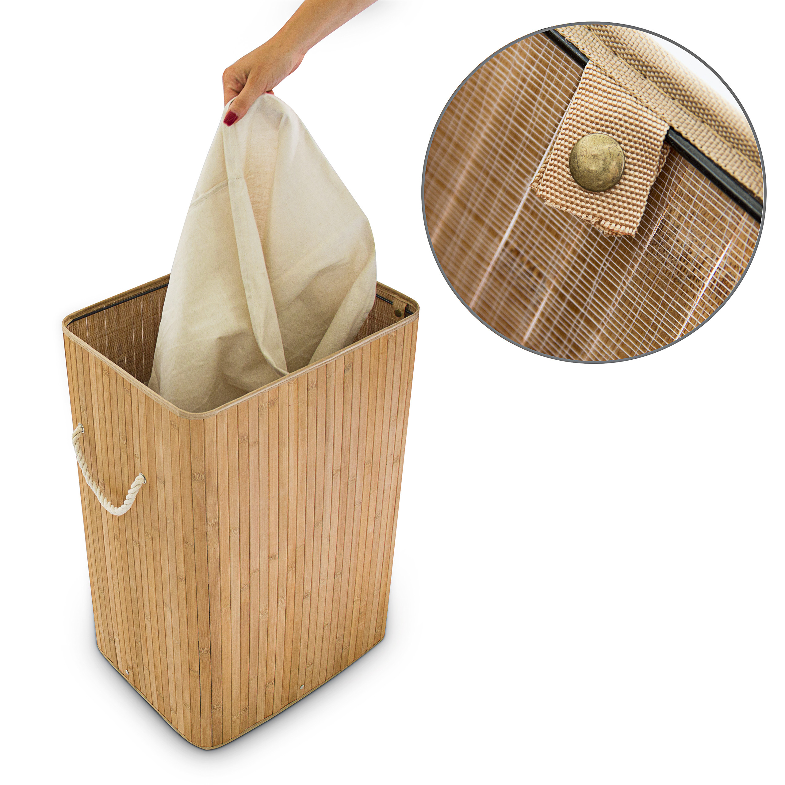 Relaxdays wasmand bamboe, ovaal, 46L, opvouwbaar, wasgoed mand met deksel, badkamer & slaapkamer,HBD:55x42x32 cm, zwart Relaxdays wasmand bamboe, ovaal, 46L, opvouwbaar, wasgoed mand met deksel, badkamer & slaapkamer,HBD:55x42x32 cm, zwart