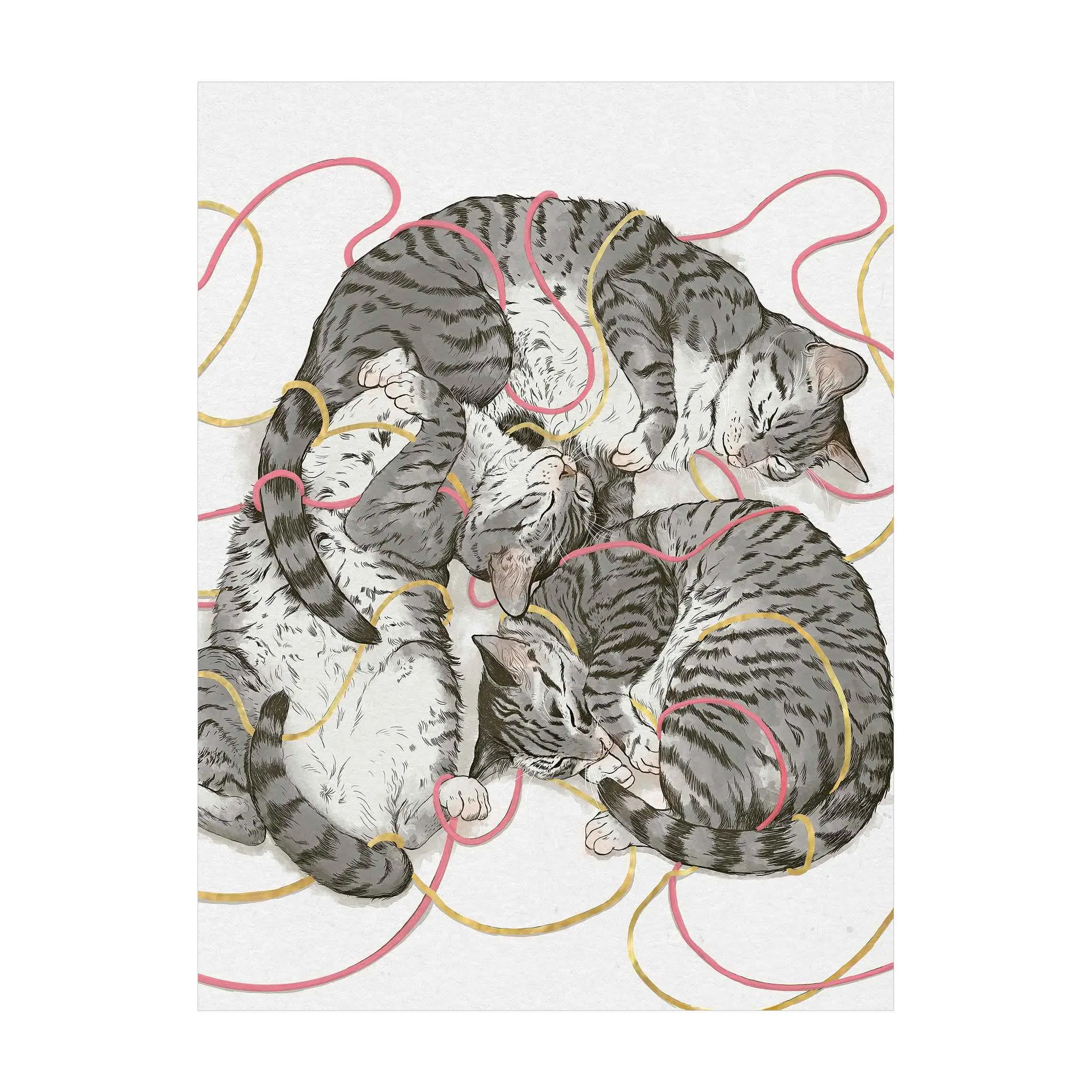 Illustration Graue Katzen Malerei