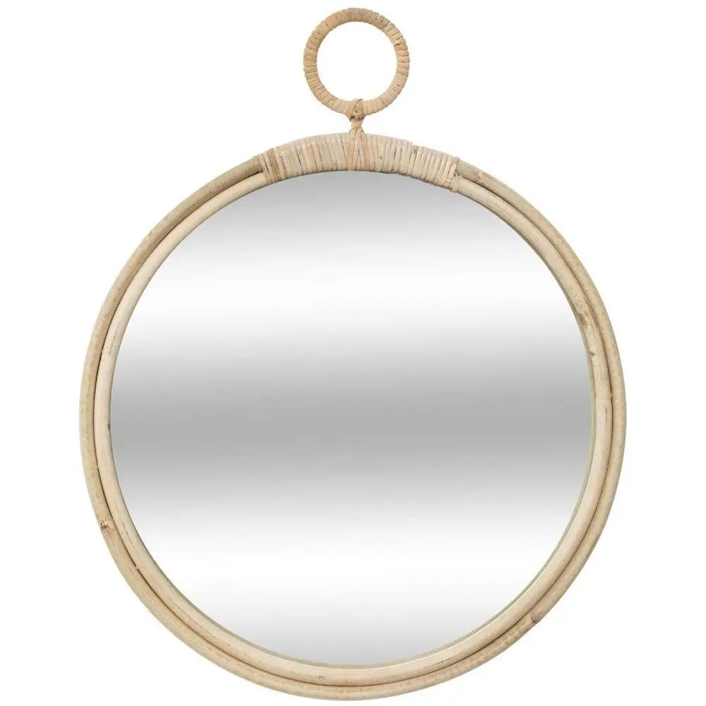 Spiegel, Rattan, rund, Durchmesser 38 cm