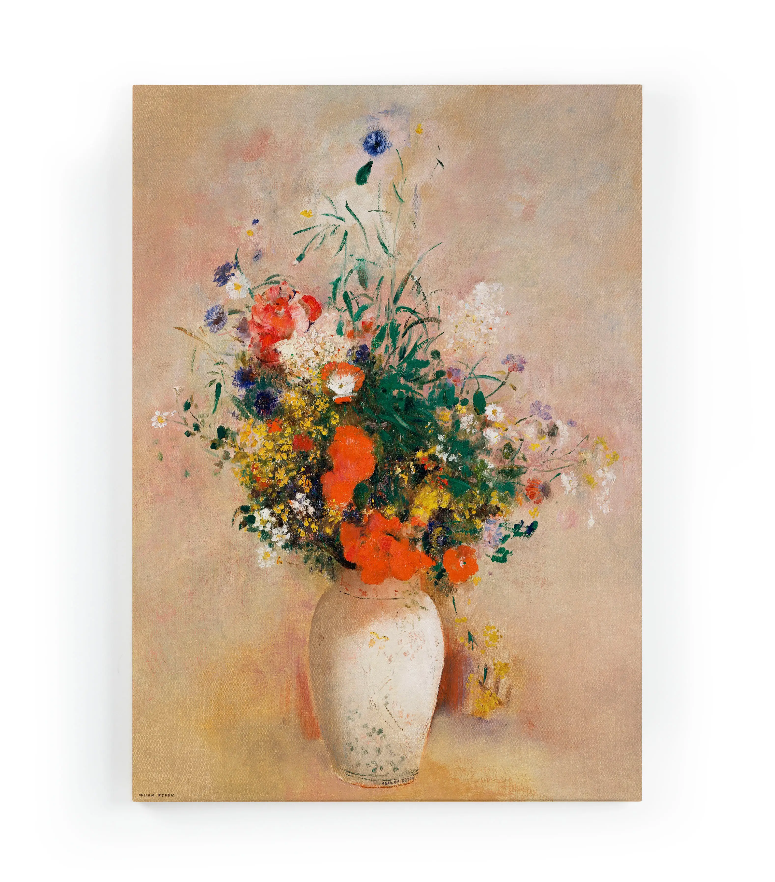 mit Blumen Vase 60x40 Leinwand