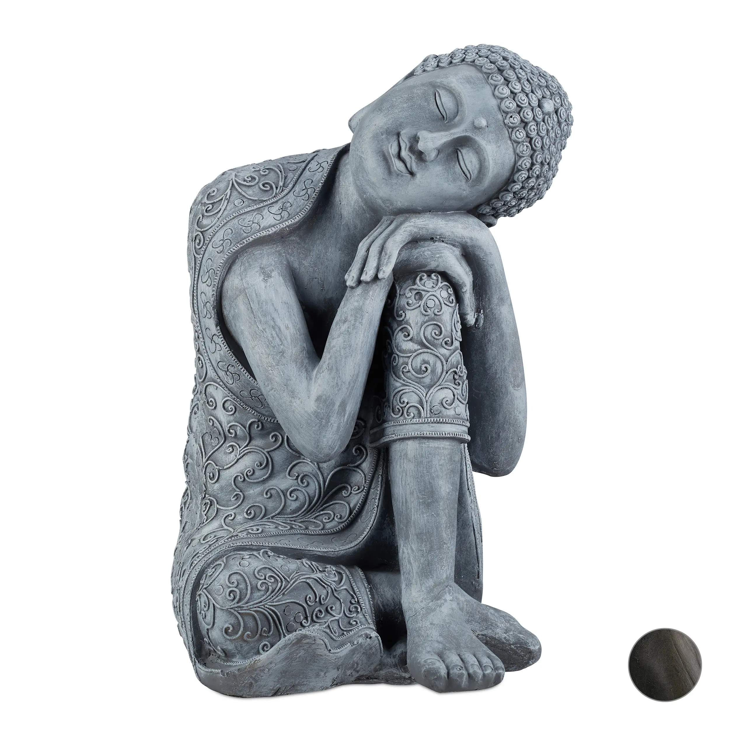 60 Buddha Kopf Figur cm geneigter