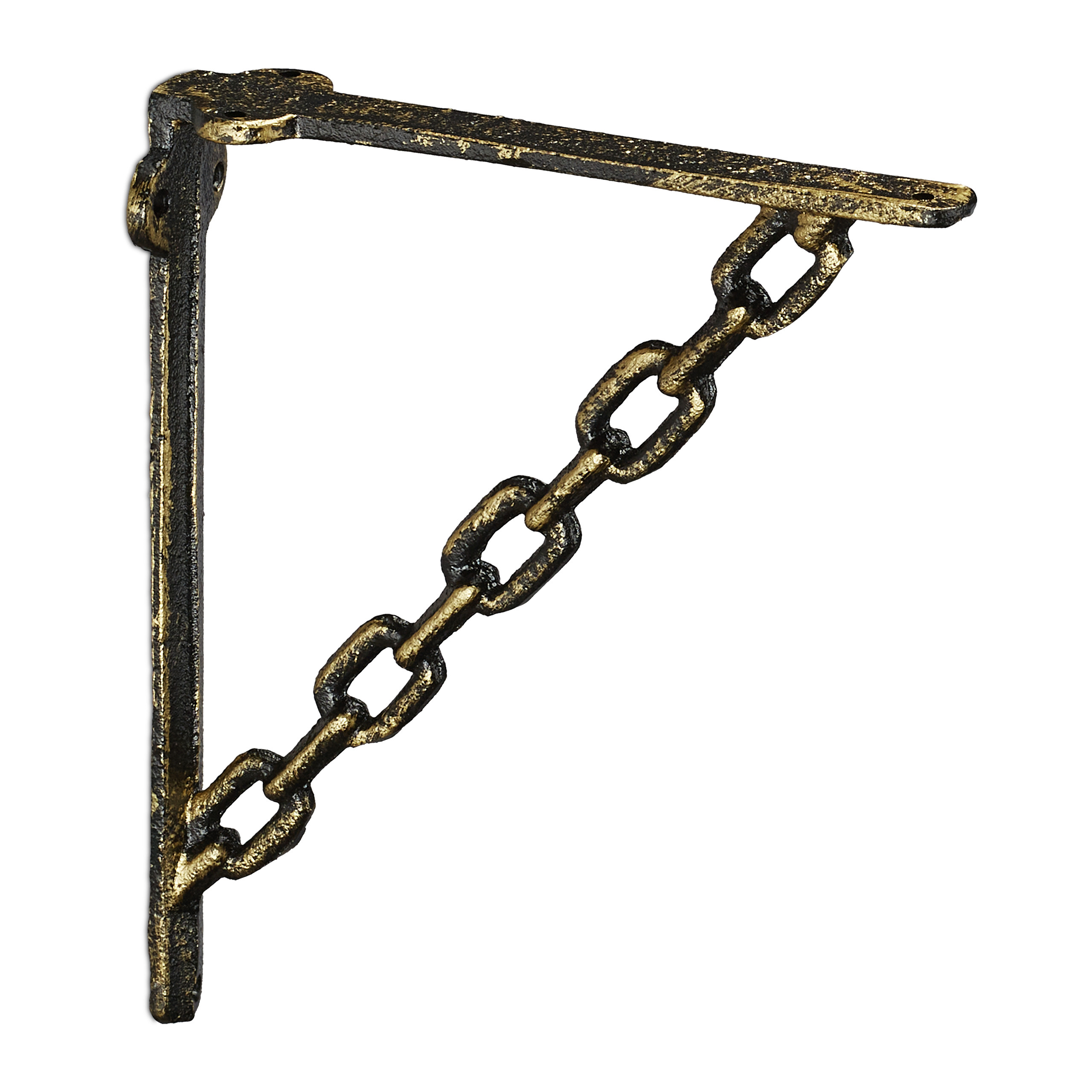 Lot De 4 Équerres Pour Étagères En Fonte - Design Rustique, Charge 15 Kg | Support Mural Déco Salon, Bureau - 11