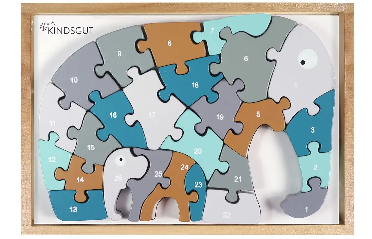 Elefant Buchstaben-Puzzle