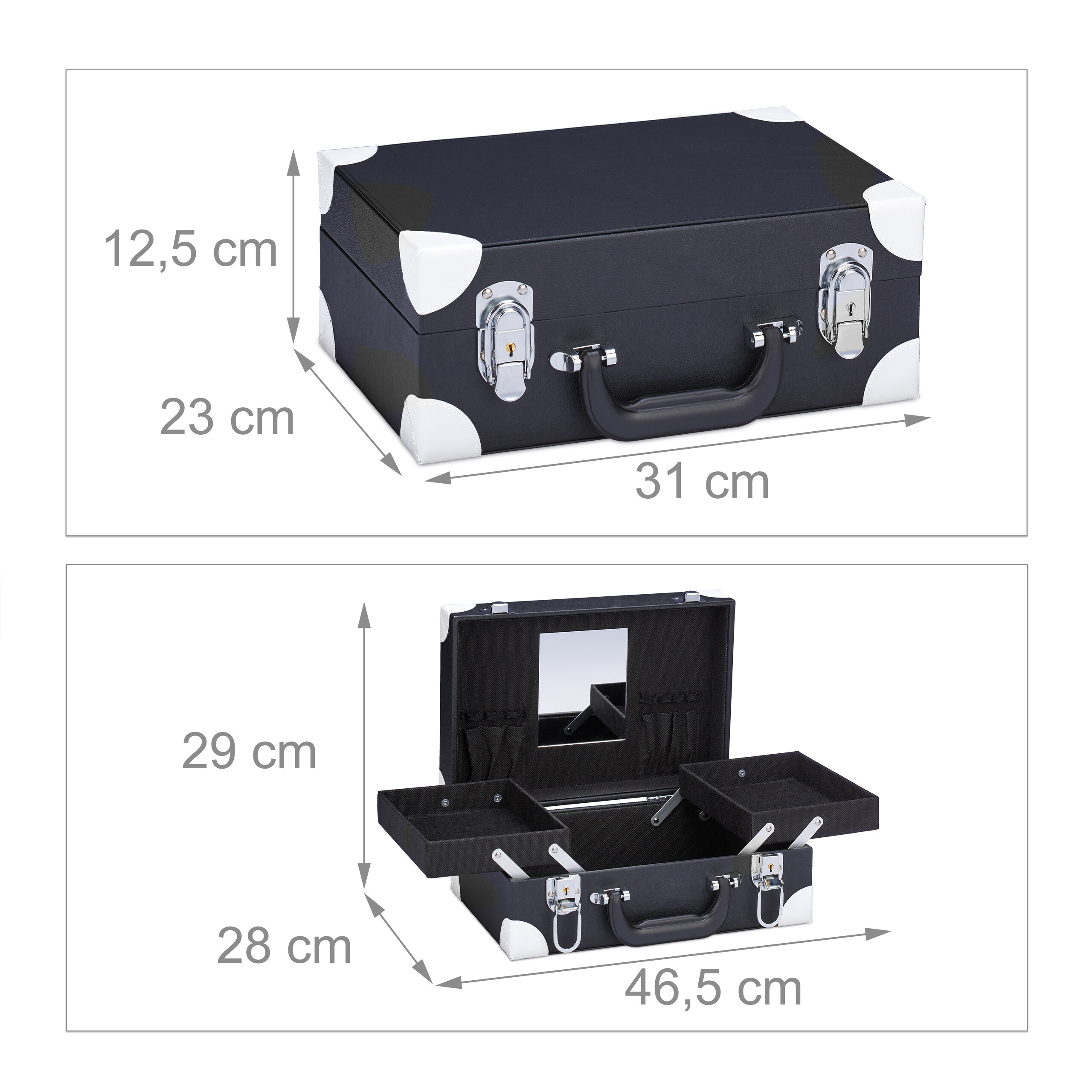 Mallette De Maquillage Vide En Aluminium - Avec Serrure - Noire - Neuf Sans étiquette