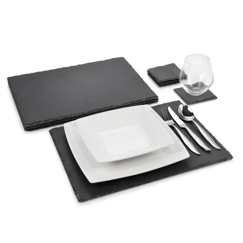 8-tlg. Schieferplatten Set Dinner | Servierplatten