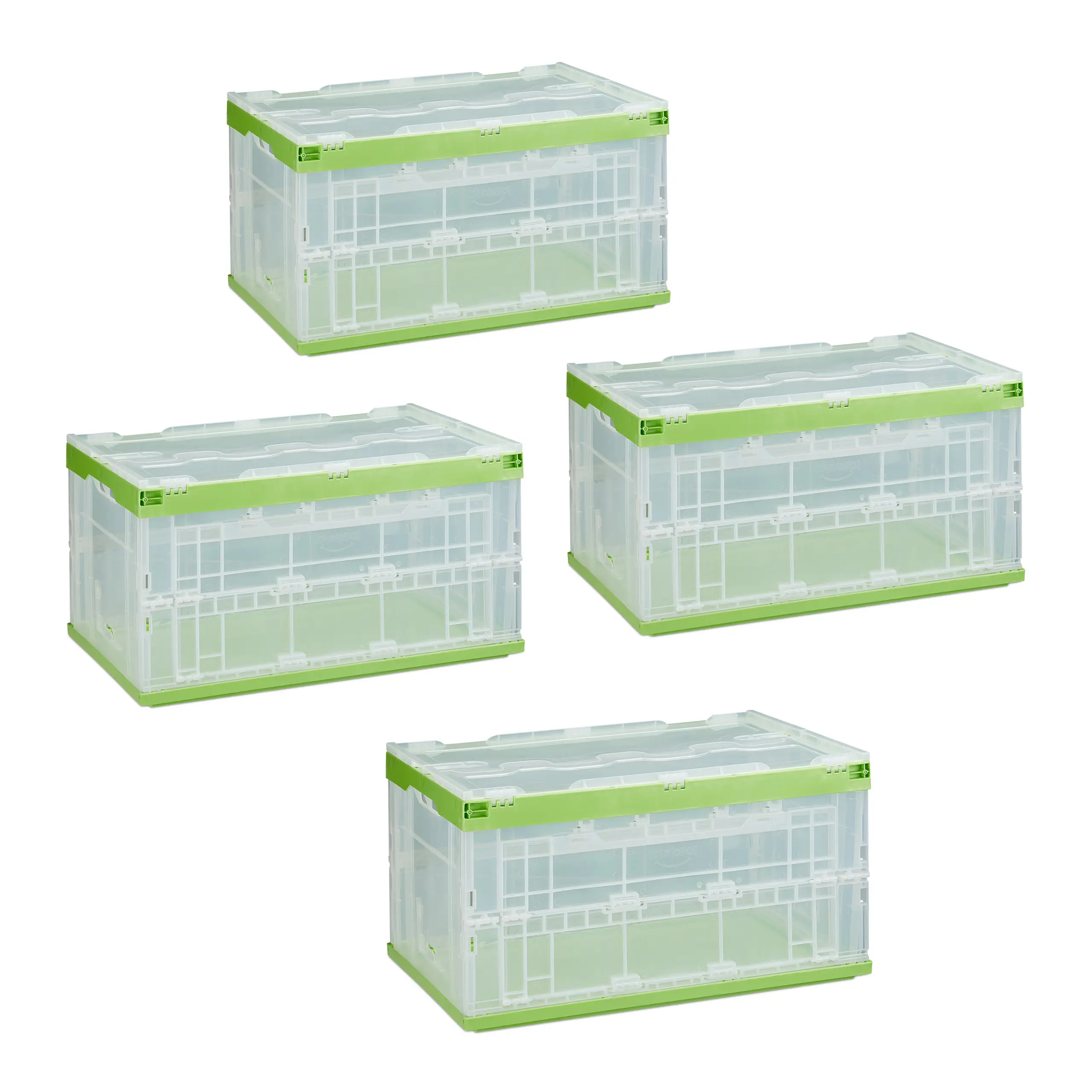 4 x Transparente Transportbox mit Deckel | Kisten