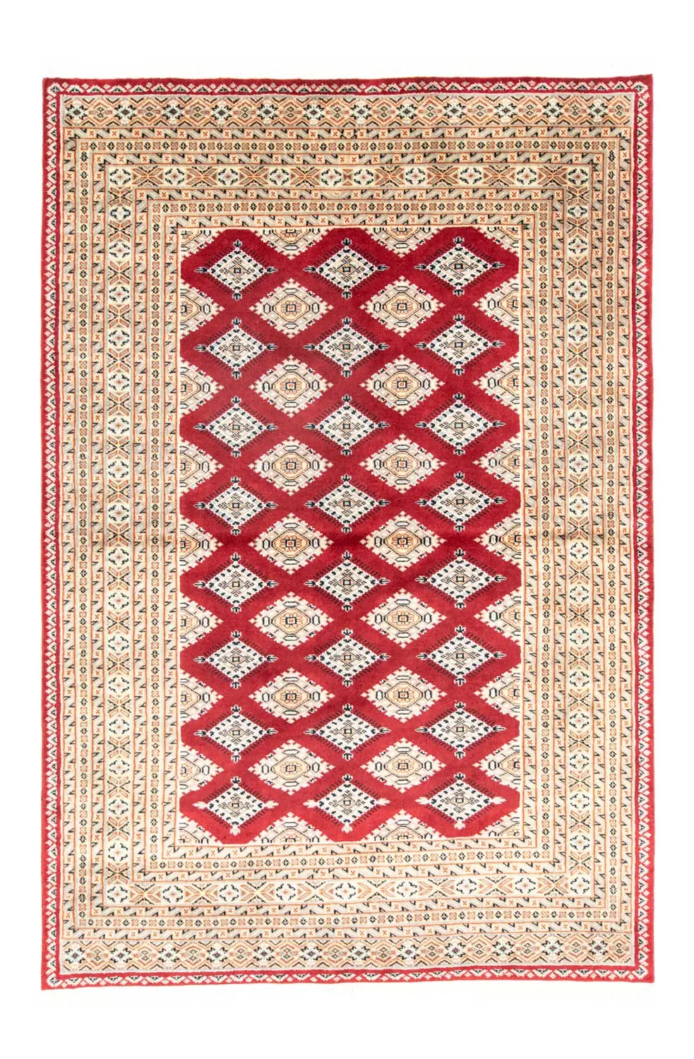 Pakistan Teppich 143 - rot - cm 207 x