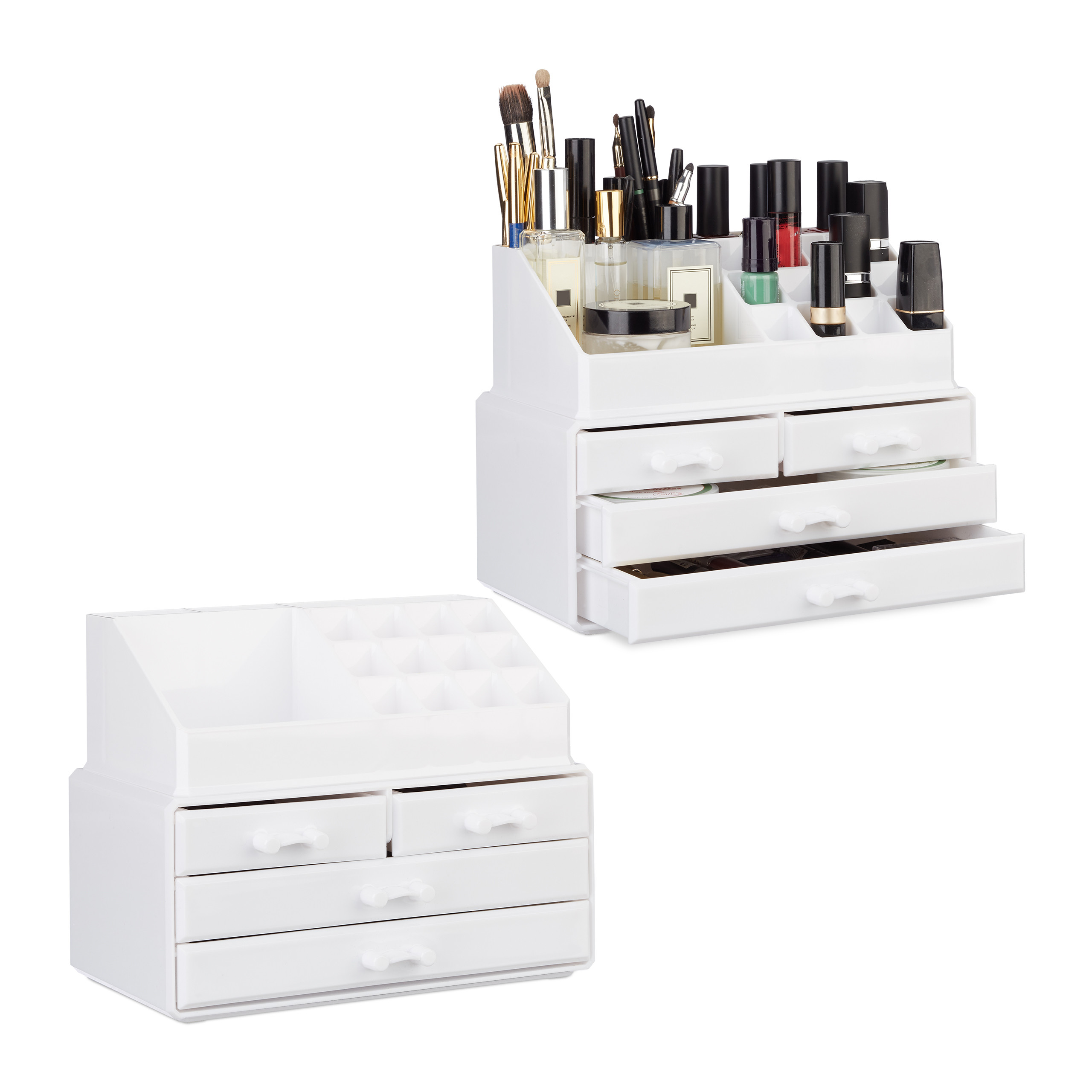 Tecbeauty Make-up-Paletten-Organizer – Transparent, 15 Fächer (2 Stück), Für Lidschatten-Paletten, Schminktisch-Organisation