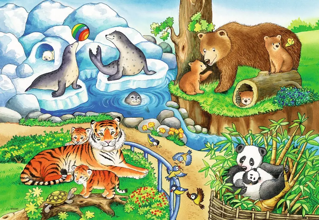 Teile Zoo Puzzle 2X12