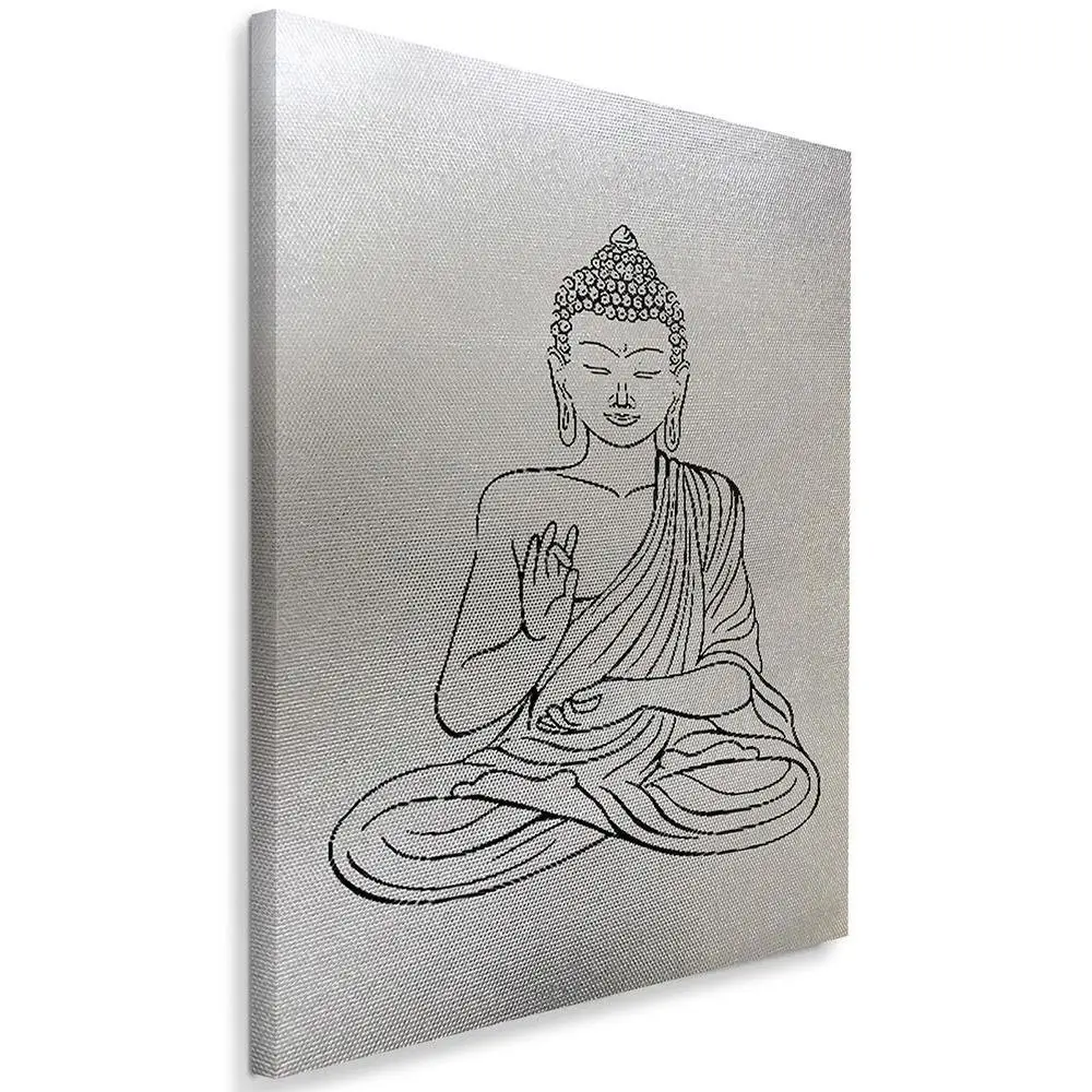 Orient Buddha Zen Silber Leinwandbilder