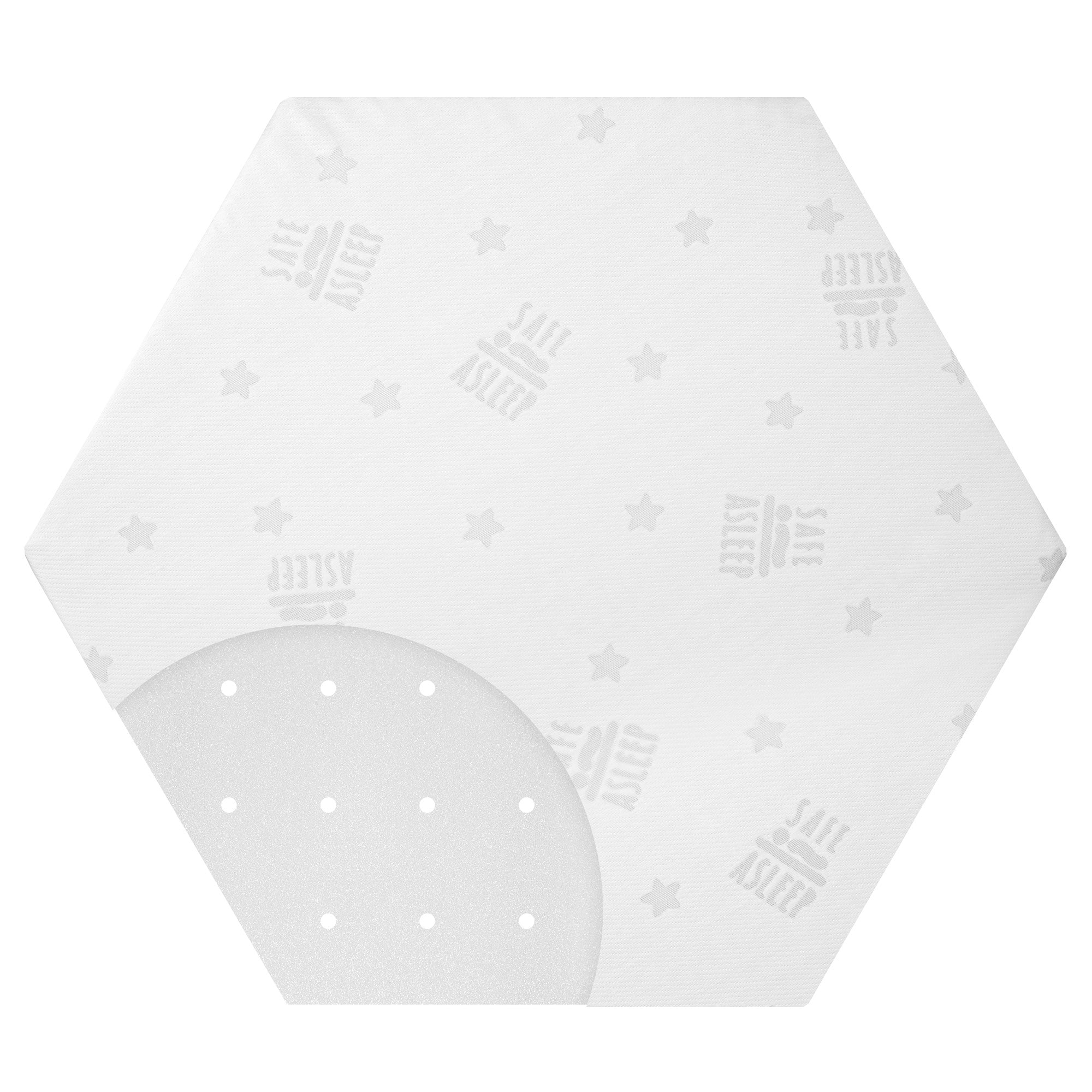 Atelier De Morphée Matelas Parc Bébé Hexagonal 110x125 Cm – Mousse HR 35kg/m³, Housse Bambou Oeko-Tex, 5 Cm Épaisseur