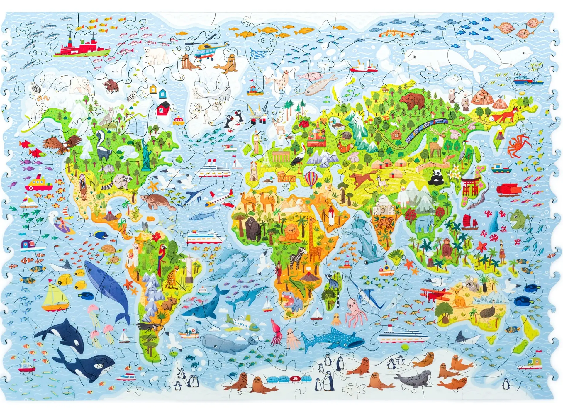 Wanddeko 100 Weltkarte St眉cke Holzpuzzle