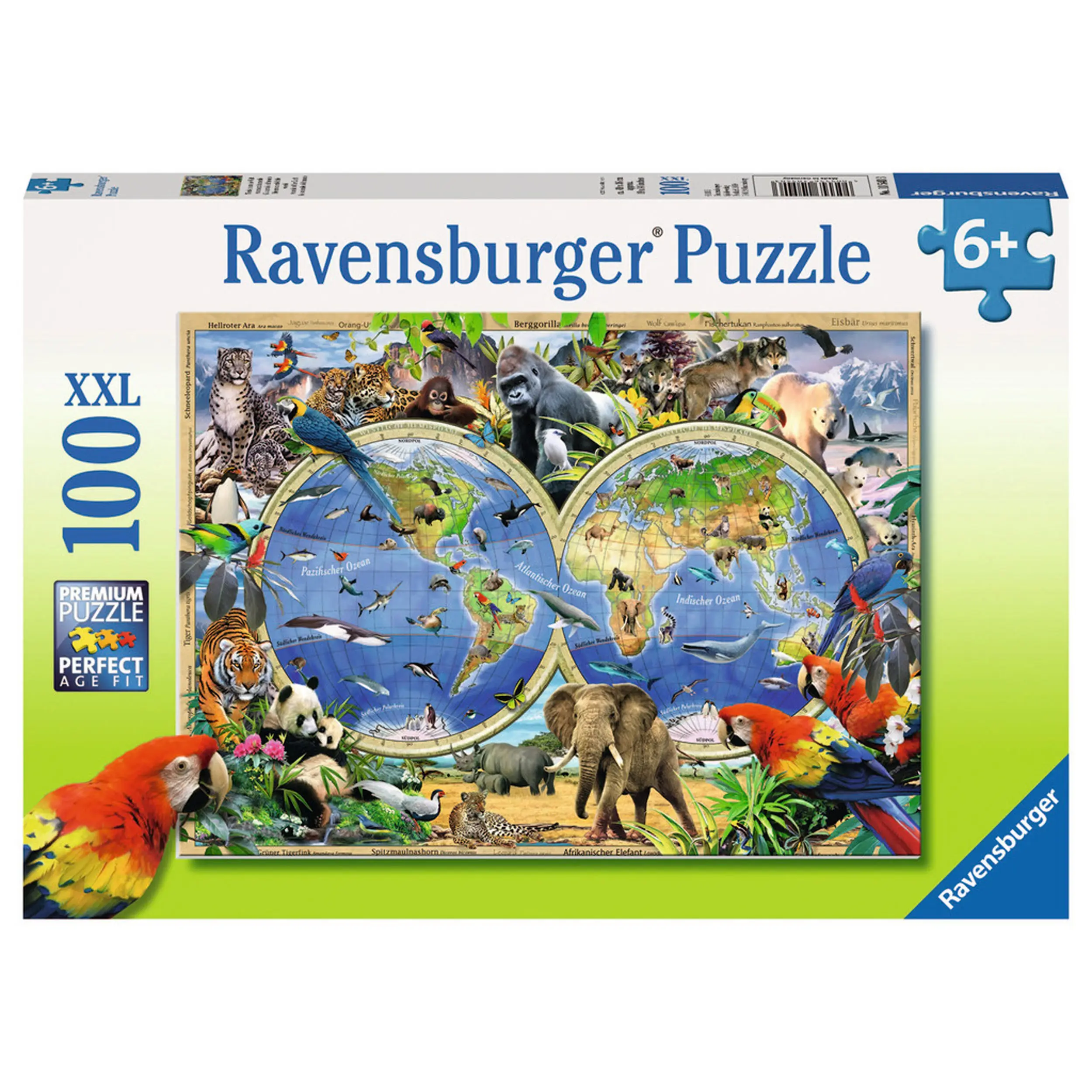 Puzzle Tiere der Welt 100 Teile XXL
