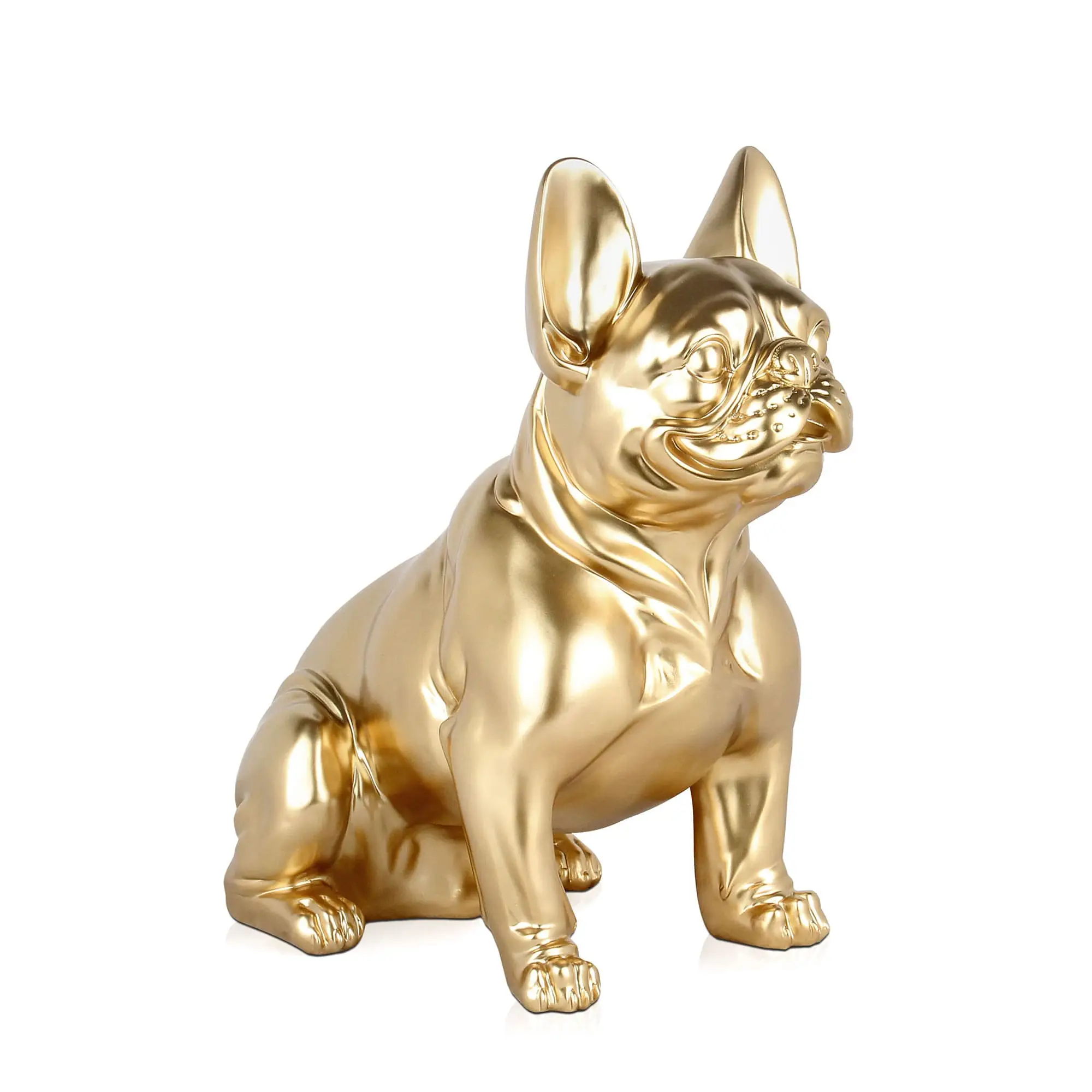Sitzende Franz枚sische Bulldogge Skulptur