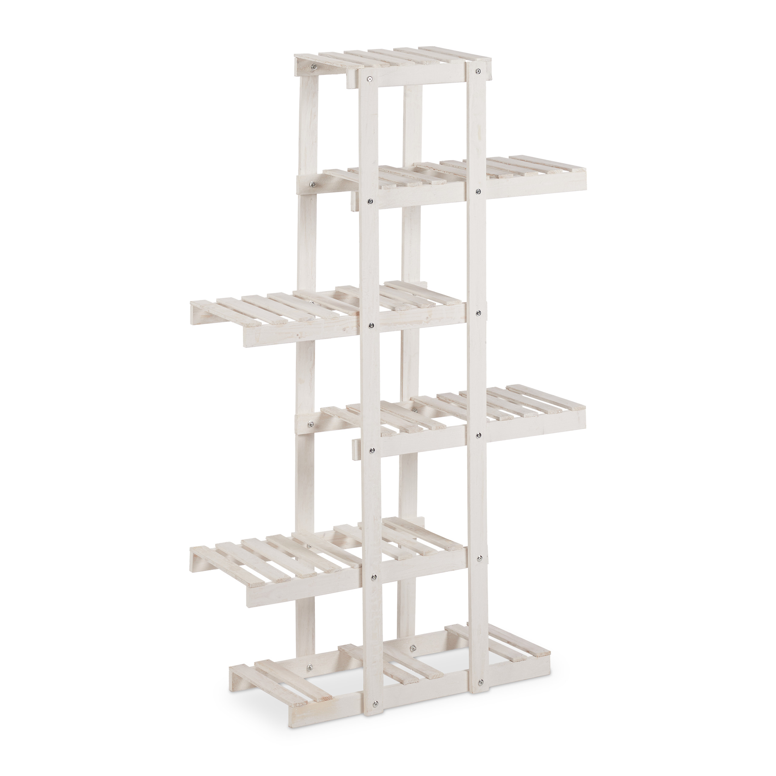 Relaxdays Blumenregal Holz Wei - 7 Ablagen Blumentreppe 86,5 X 95 X 29,5  Cm Fr Indoor Pflanzen Relaxdays Blumentreppe