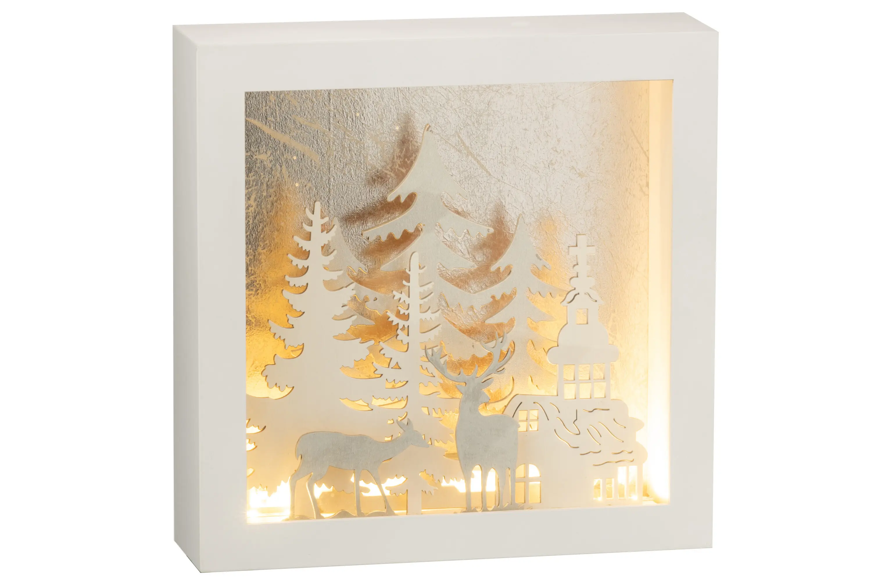 Winterwunder Eleganter 3D LED Rahmen | Lichterketten & Leuchtobjekte