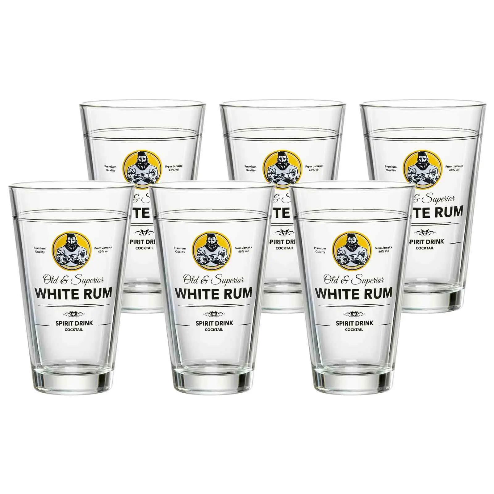 White Rum Becher SPIRITS 6er Set