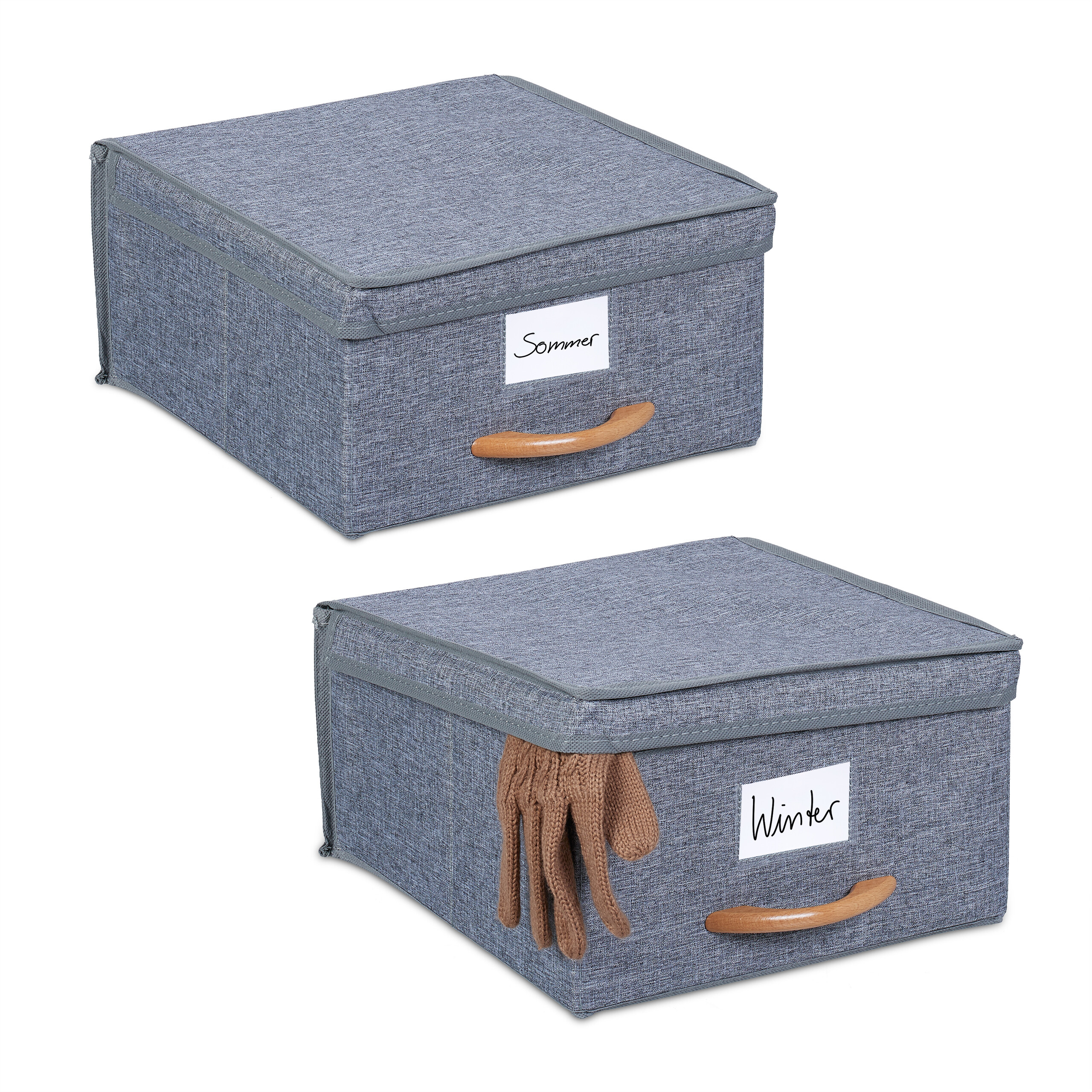EASY HOME® Aufbewahrungsboxen mit Deckel, 2er-Packung