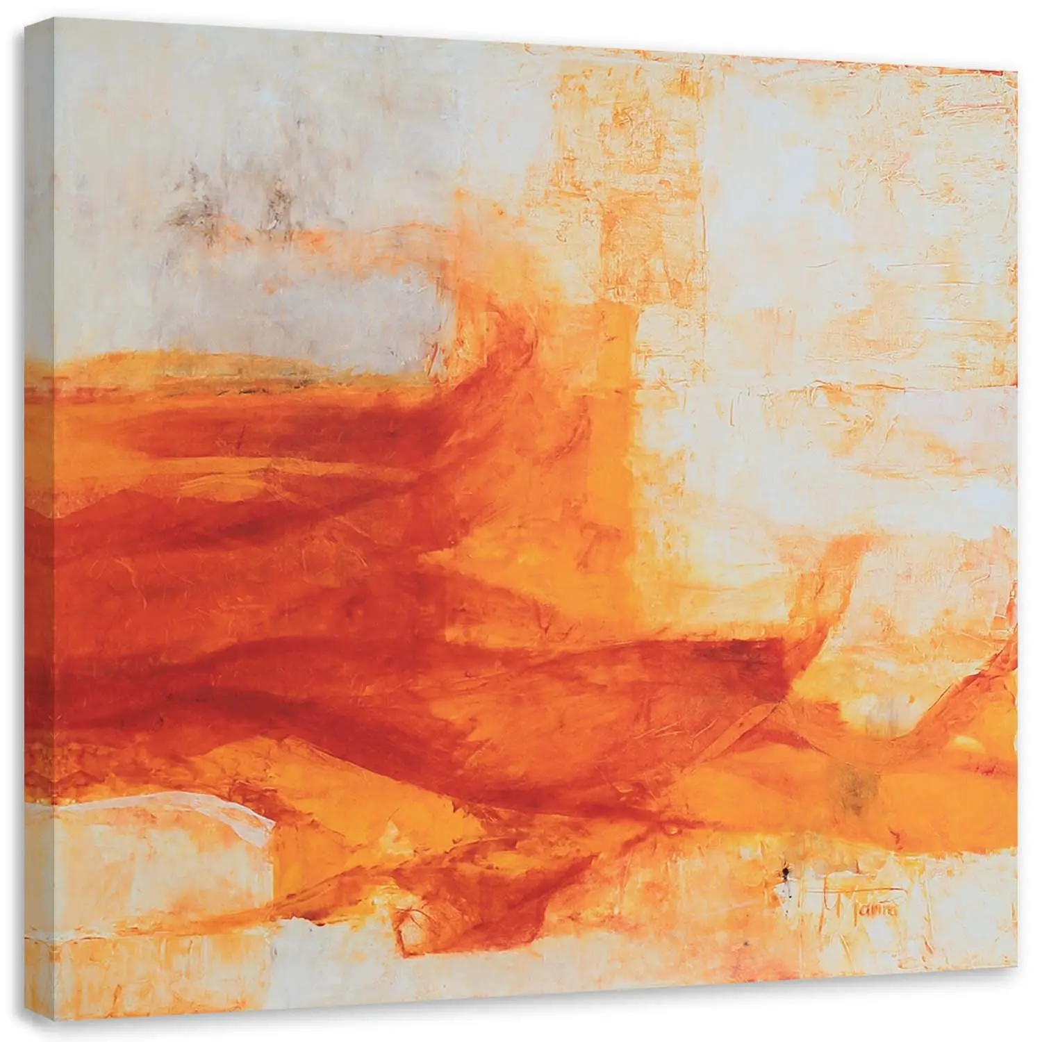 Leinwandbild Orange Abstrakt wie gemalt