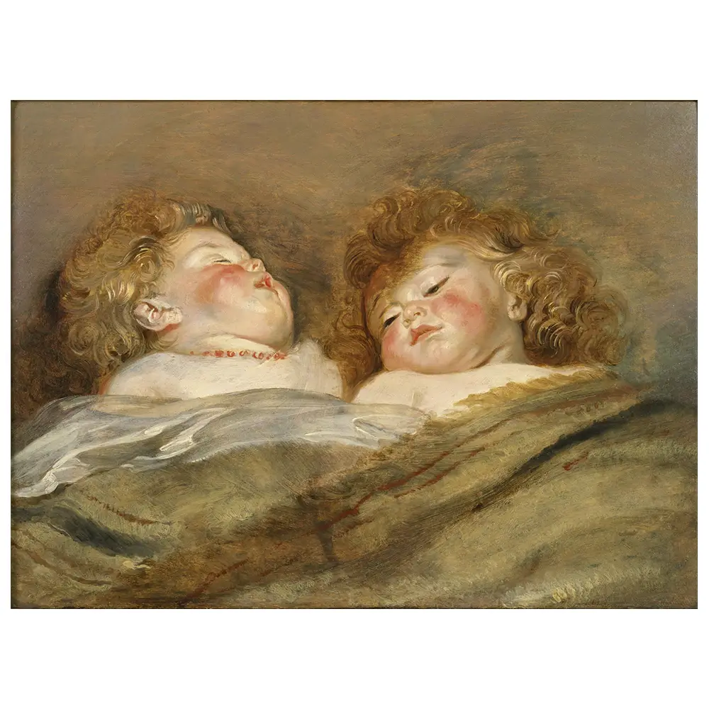Leinwandbild Zwei Schlafende Kinder | Bilder