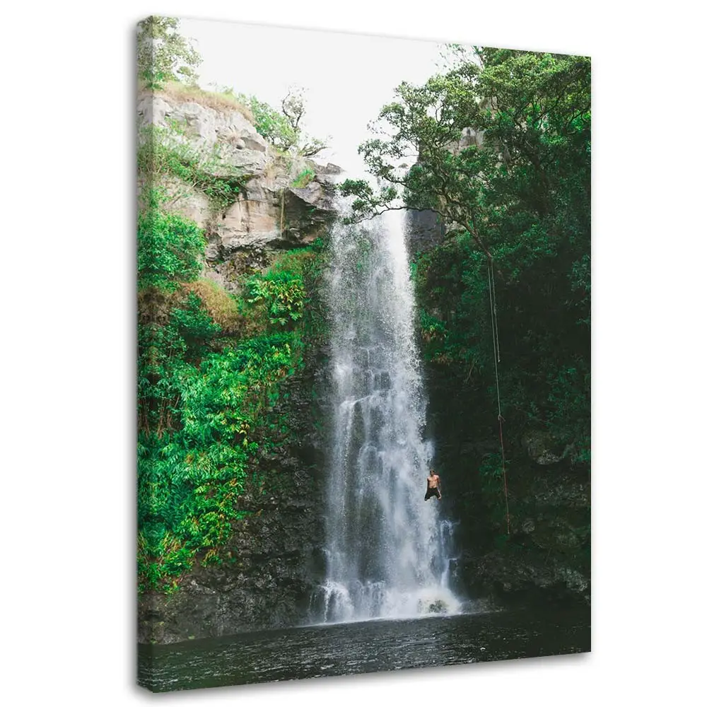 Wandbild Wasserfall Gr眉ne Landschaft