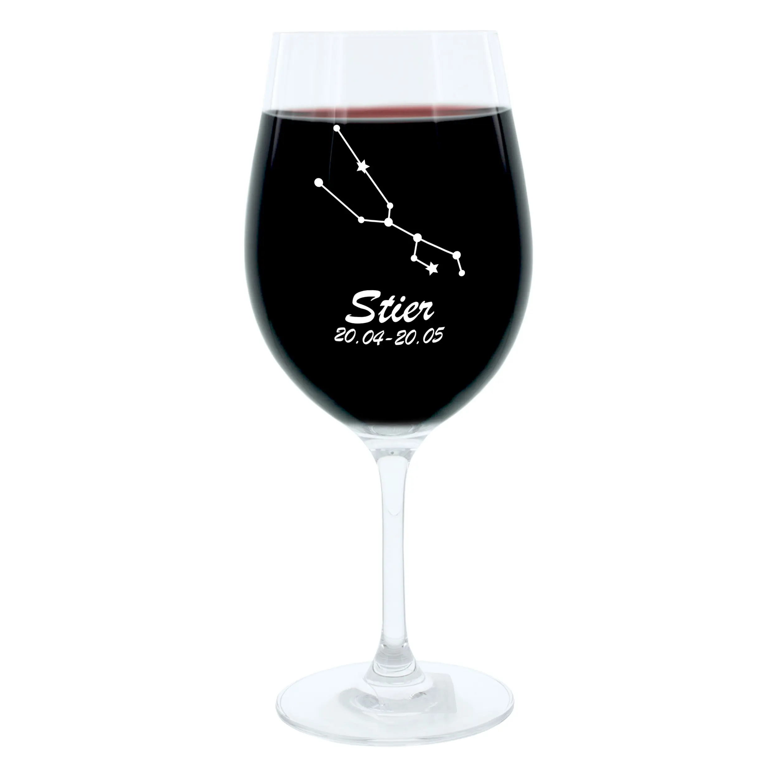 Stier Sternbild Gravur-Weinglas