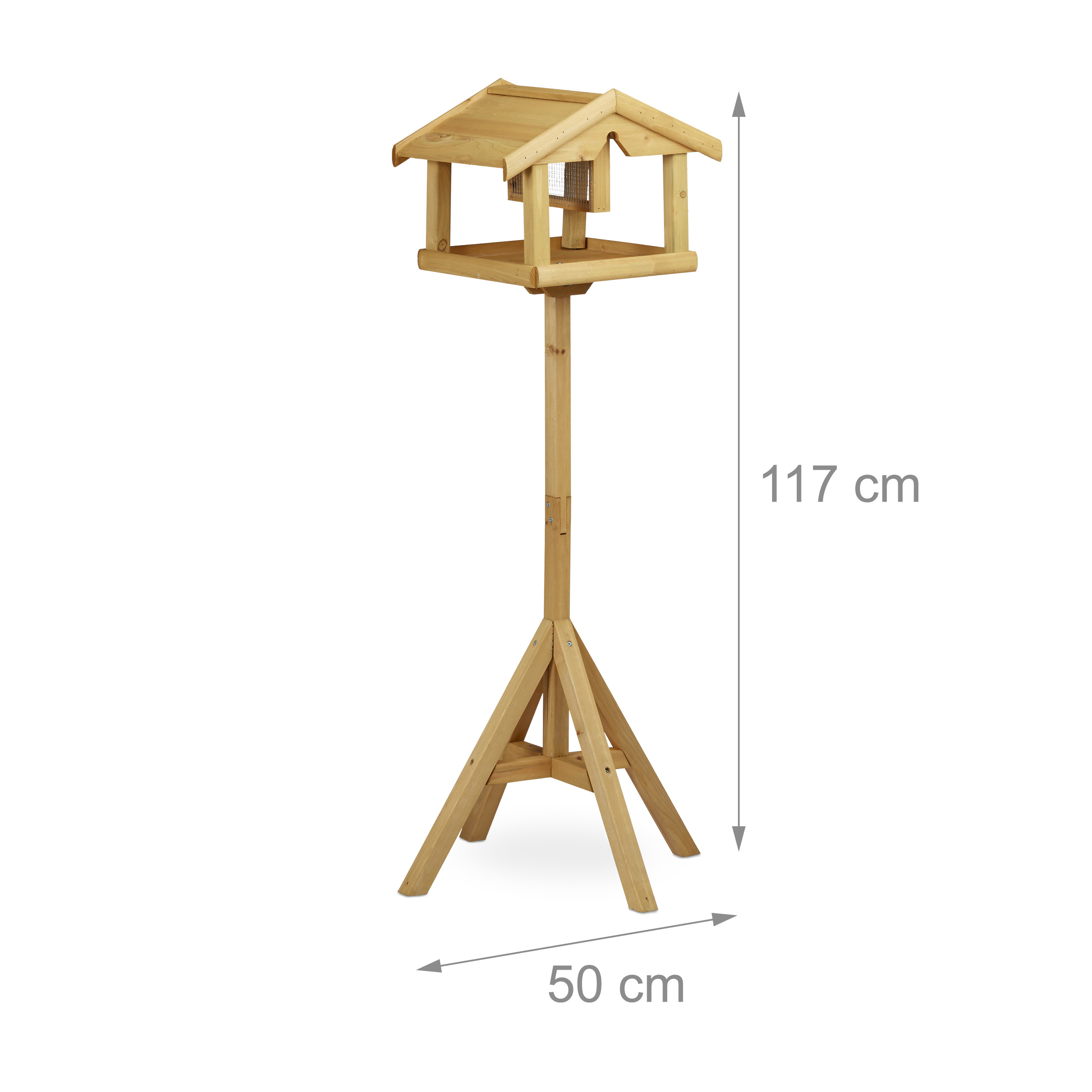 Vogelhaus Aus Massivholz Von Glitzhome – 33,7 Cm Hoch, Used-Look In Blau, Mit Reinigungsklappe