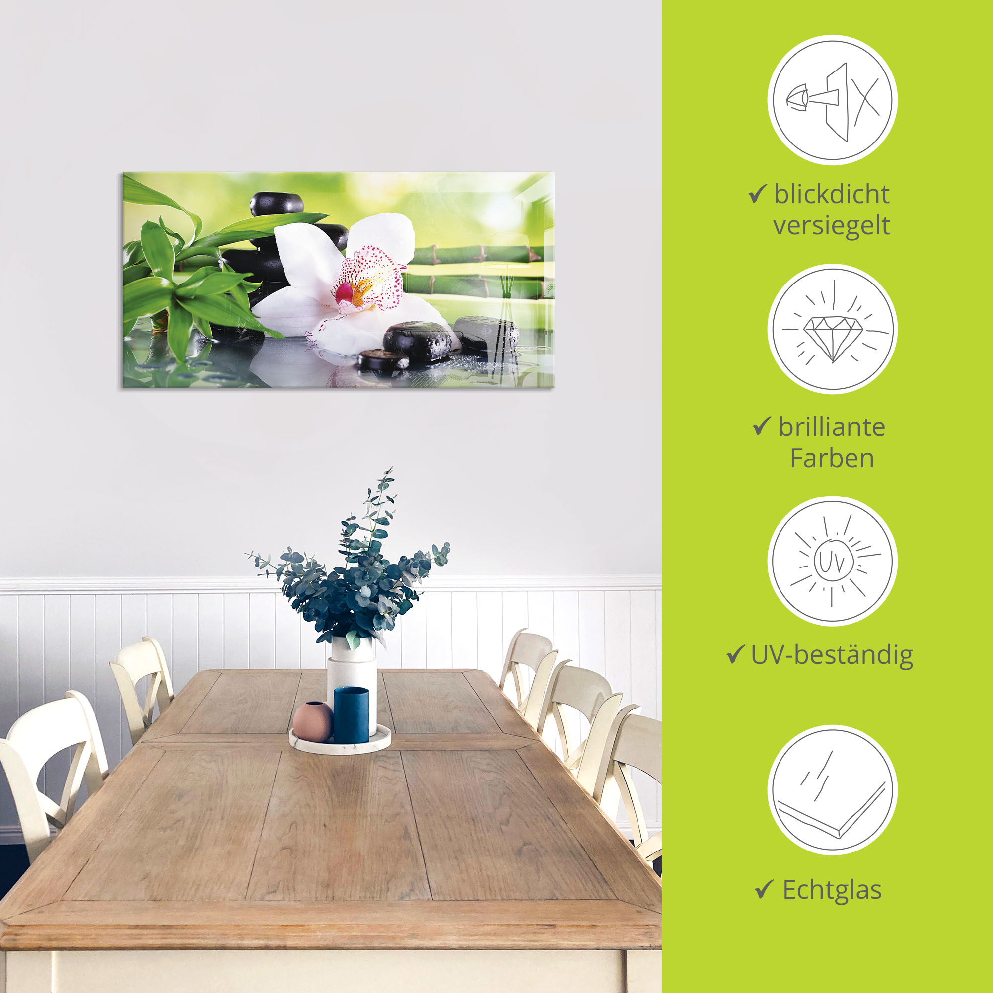 Glasbild Spa Steine Bambus Orchidee kaufen | home24