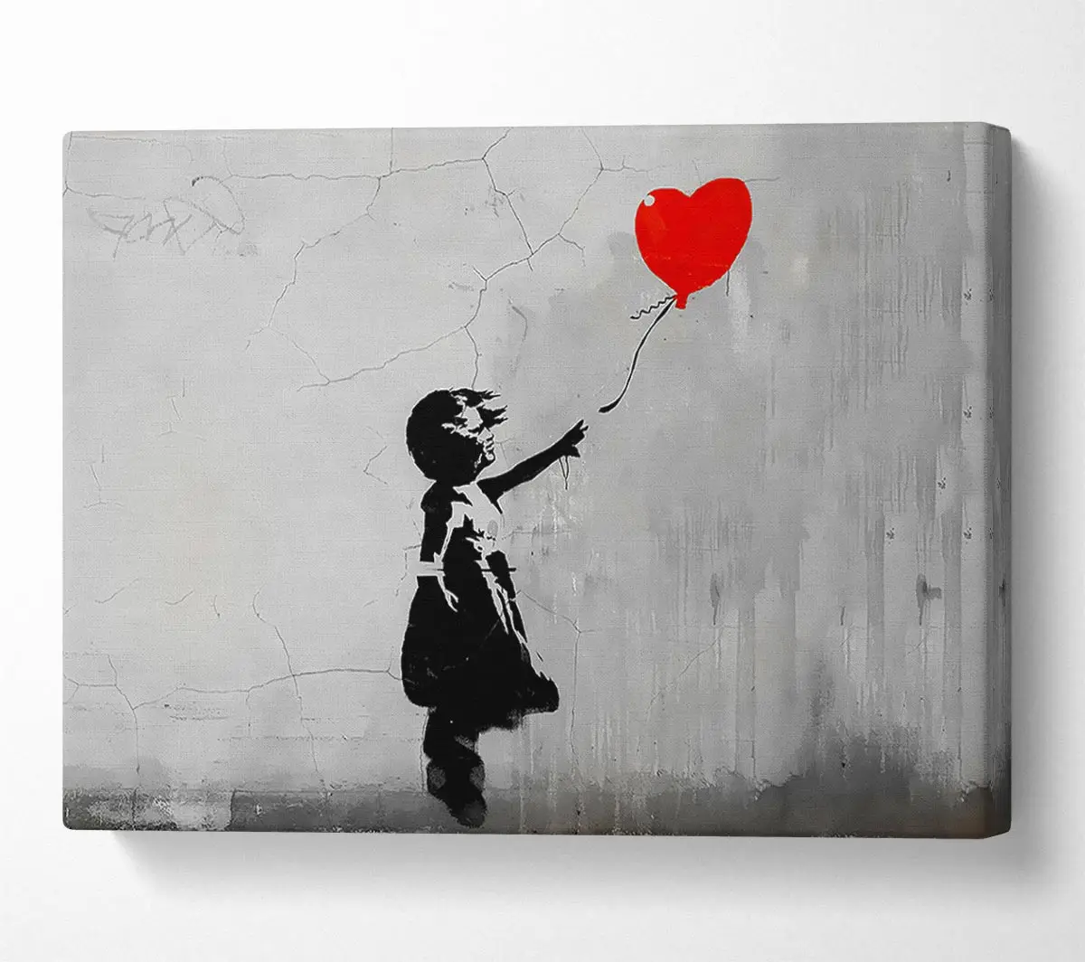 Liebes Herzballon grau Wandkunst