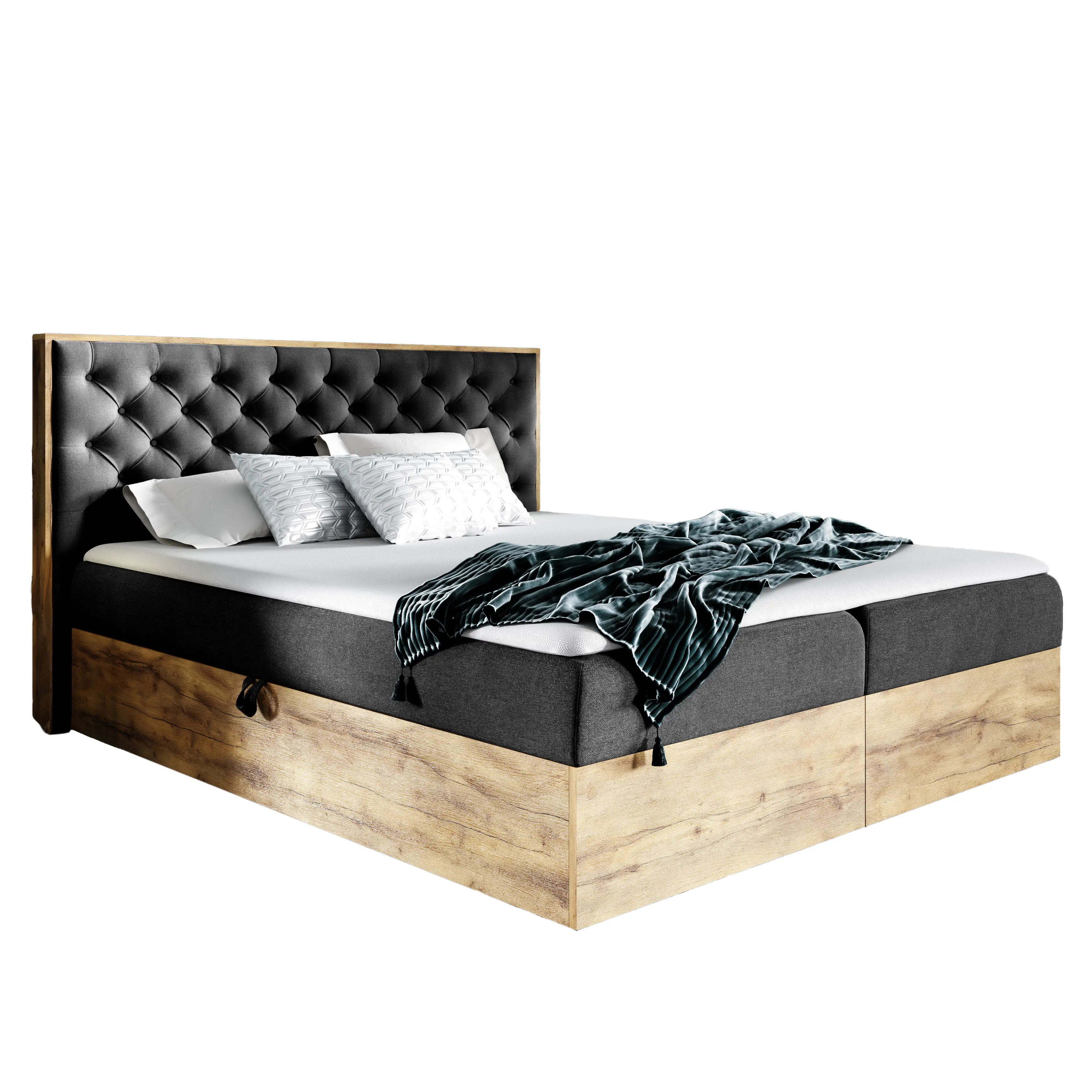 Boxspringbett TERRIE SR100 Schwarz 180