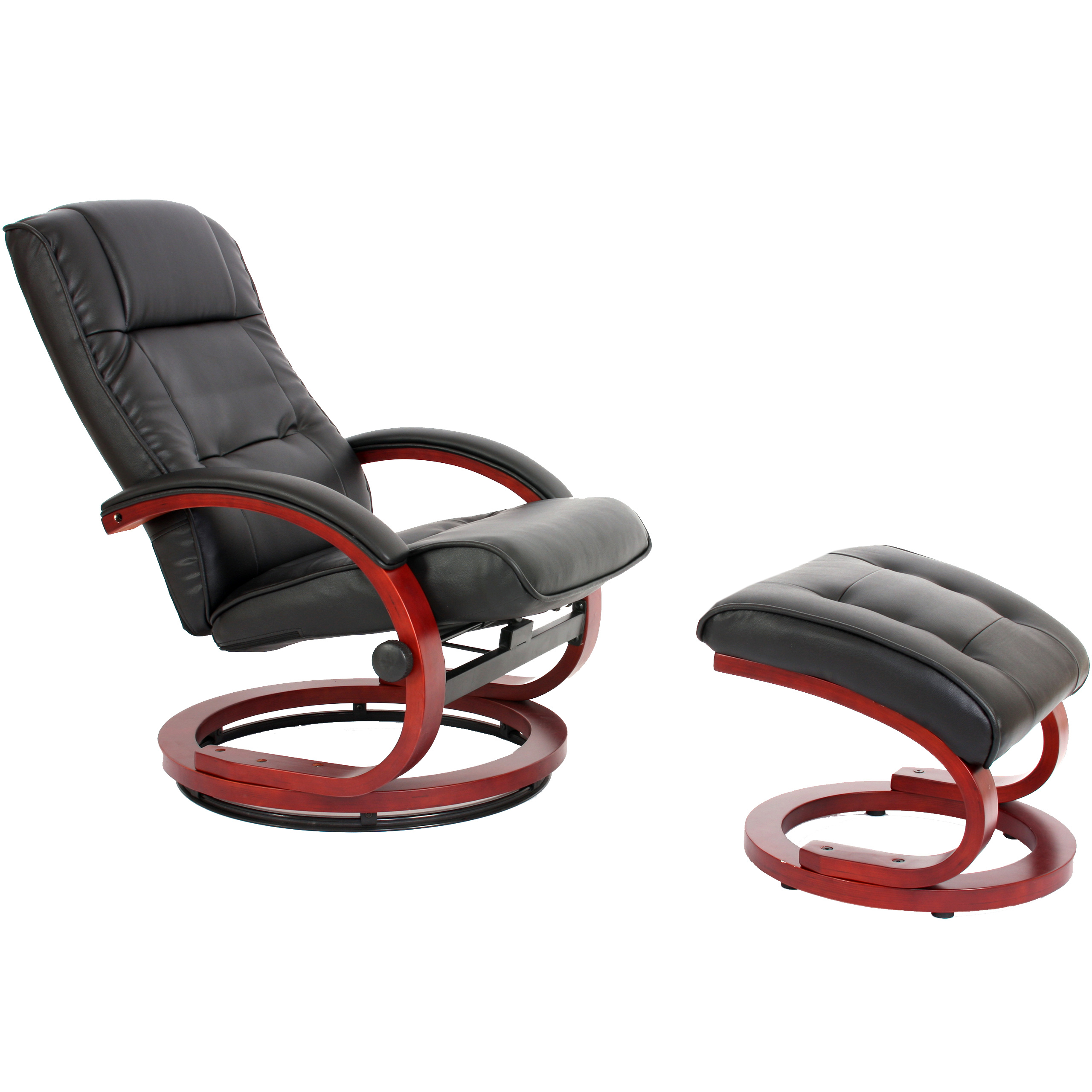 Yaheetech Ohrensessel Mit Hocker Polyester-Bezug, Fernsehsessel
