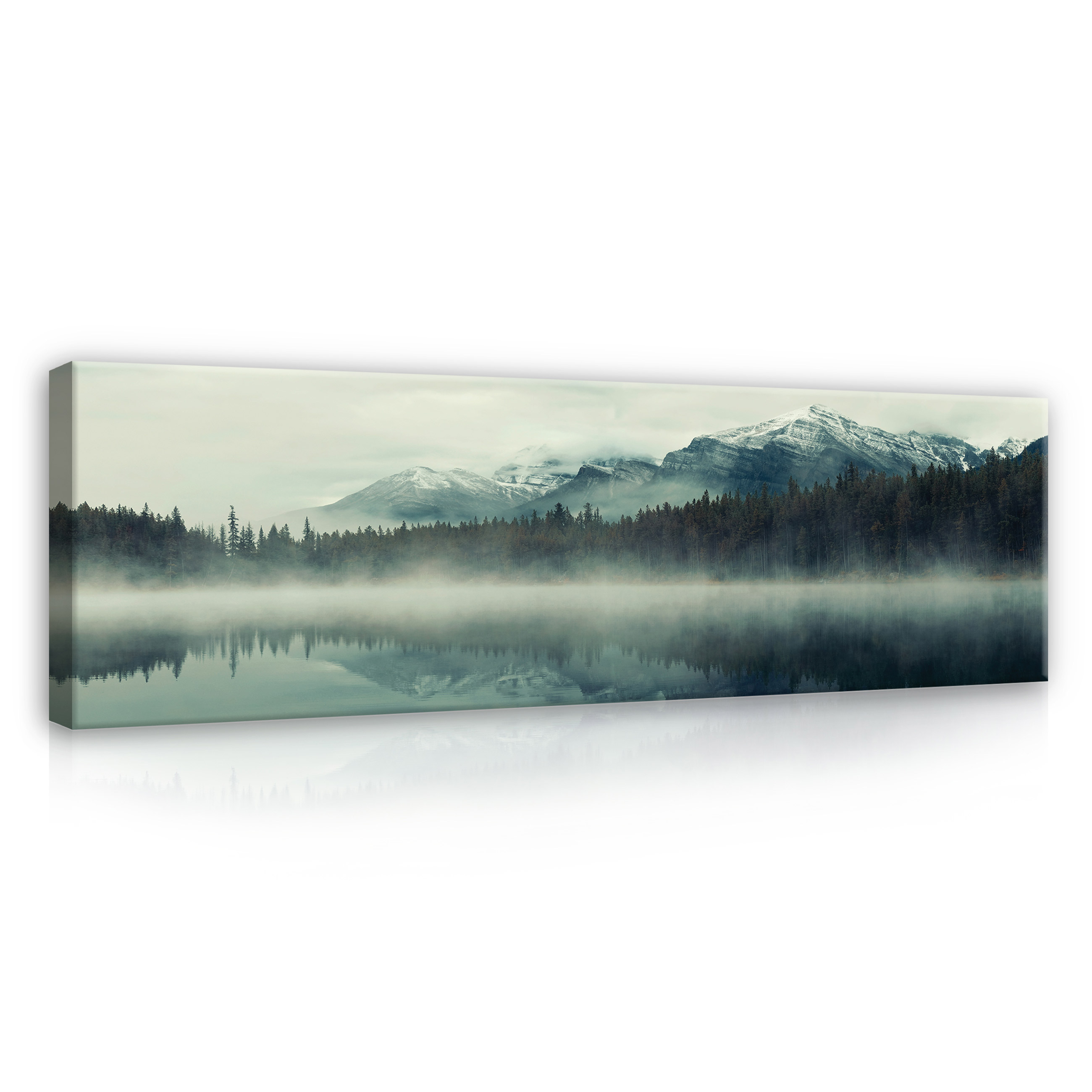Leinwandbild Berge Nebel Wald Panorama kaufen | home24