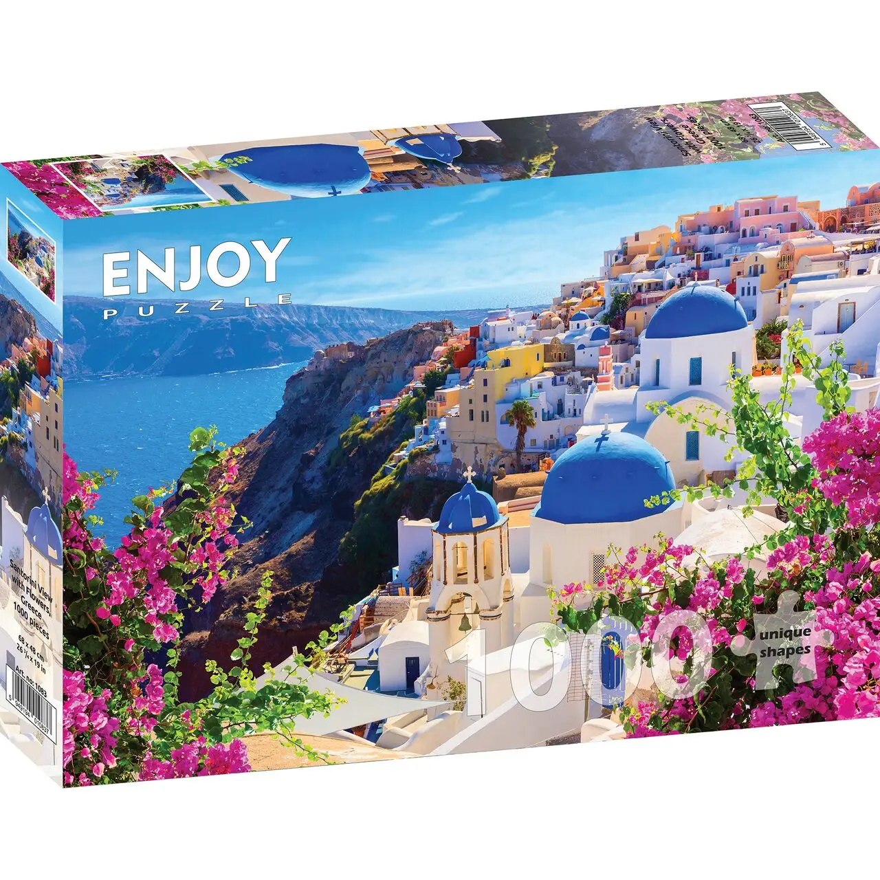 Ansicht Puzzle Blumen mit Santorini Sie